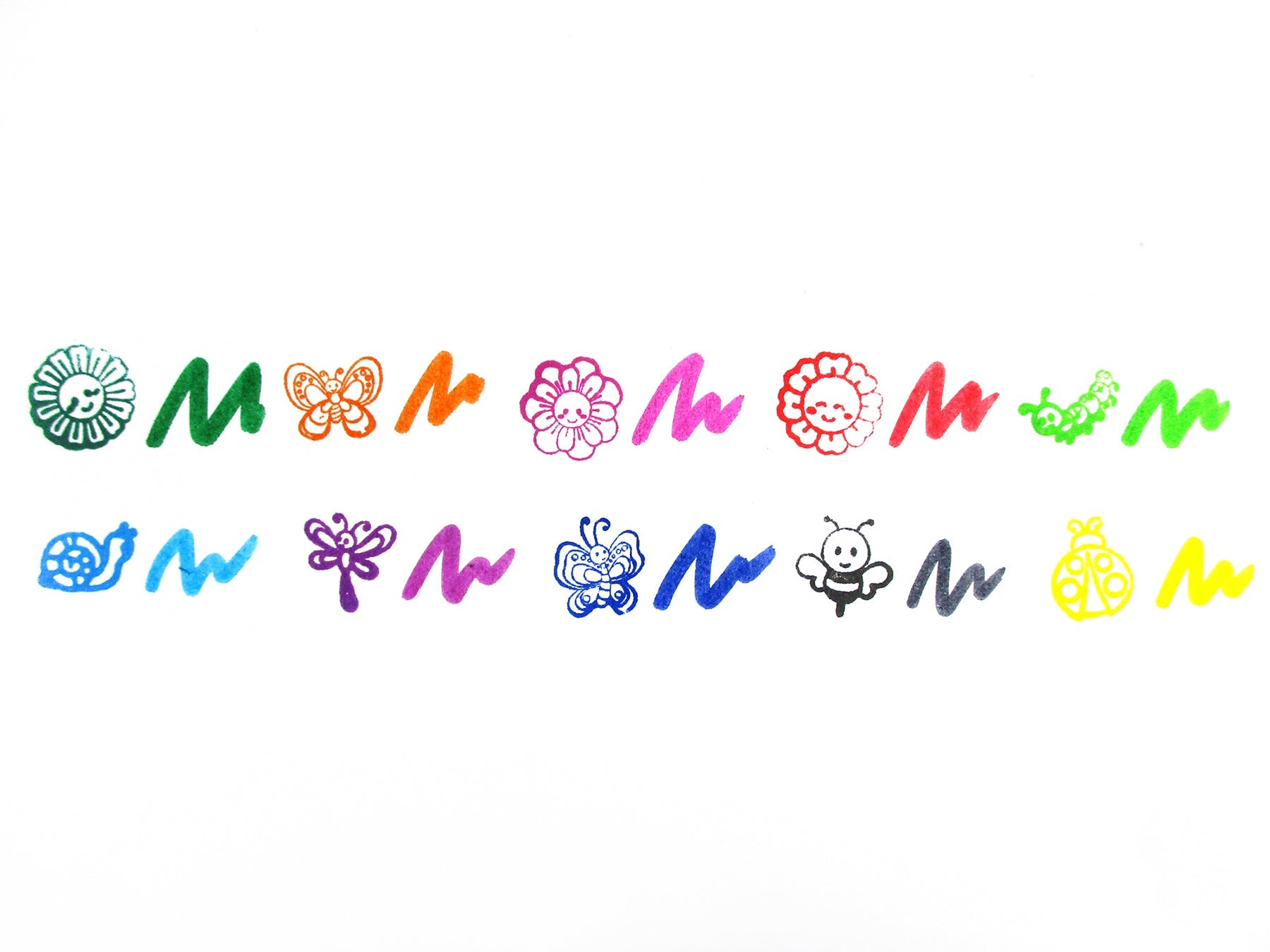 Butterfly And Flowers Stamp Marker Set - Set Of 10