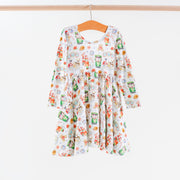 Teddy Bear Tea Organic Cotton Dress For Kids