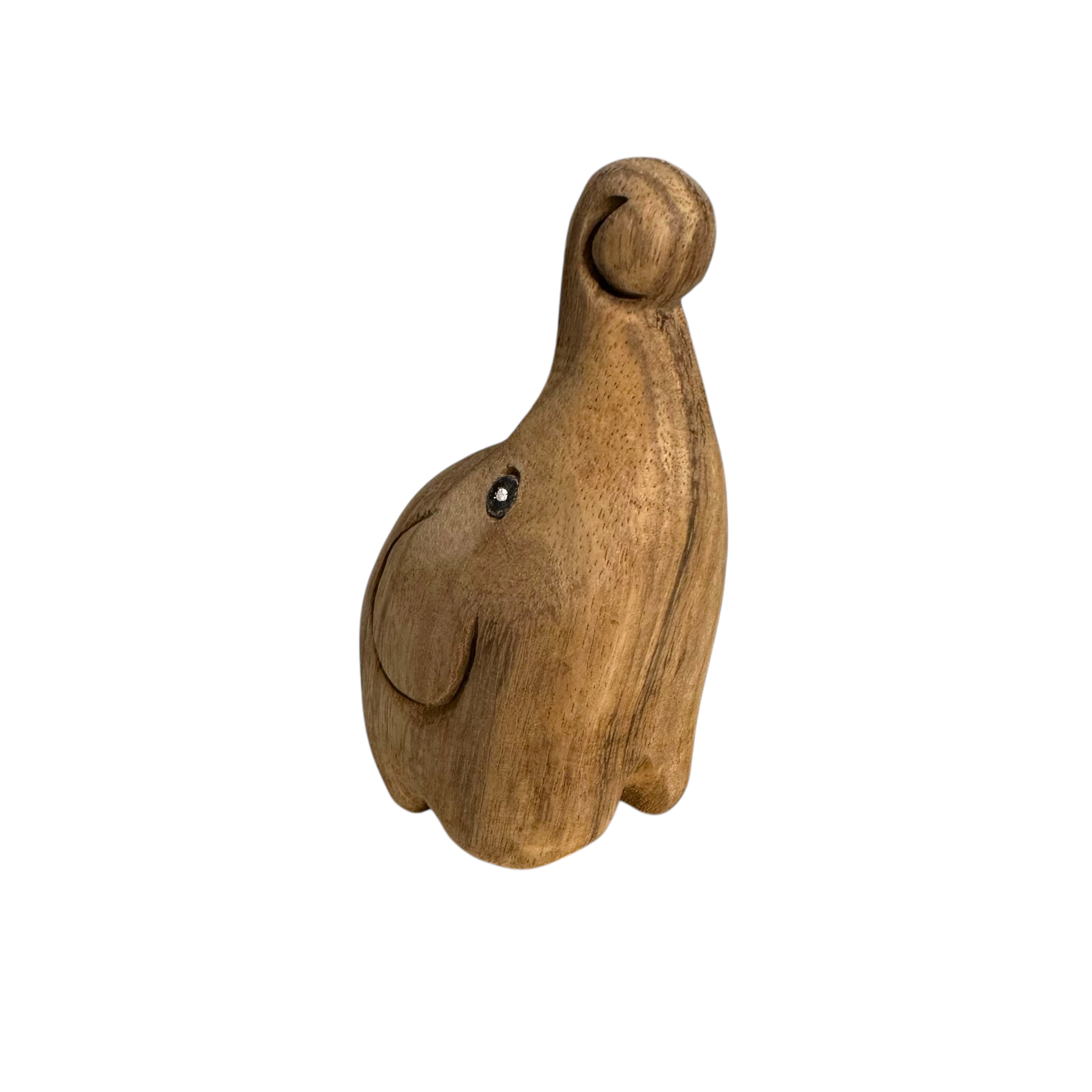 Natural Wooden Fighting Elephant