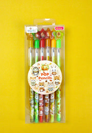 Cozy Autumn Animals Stackable Multi Point Pencils - Set Of 6