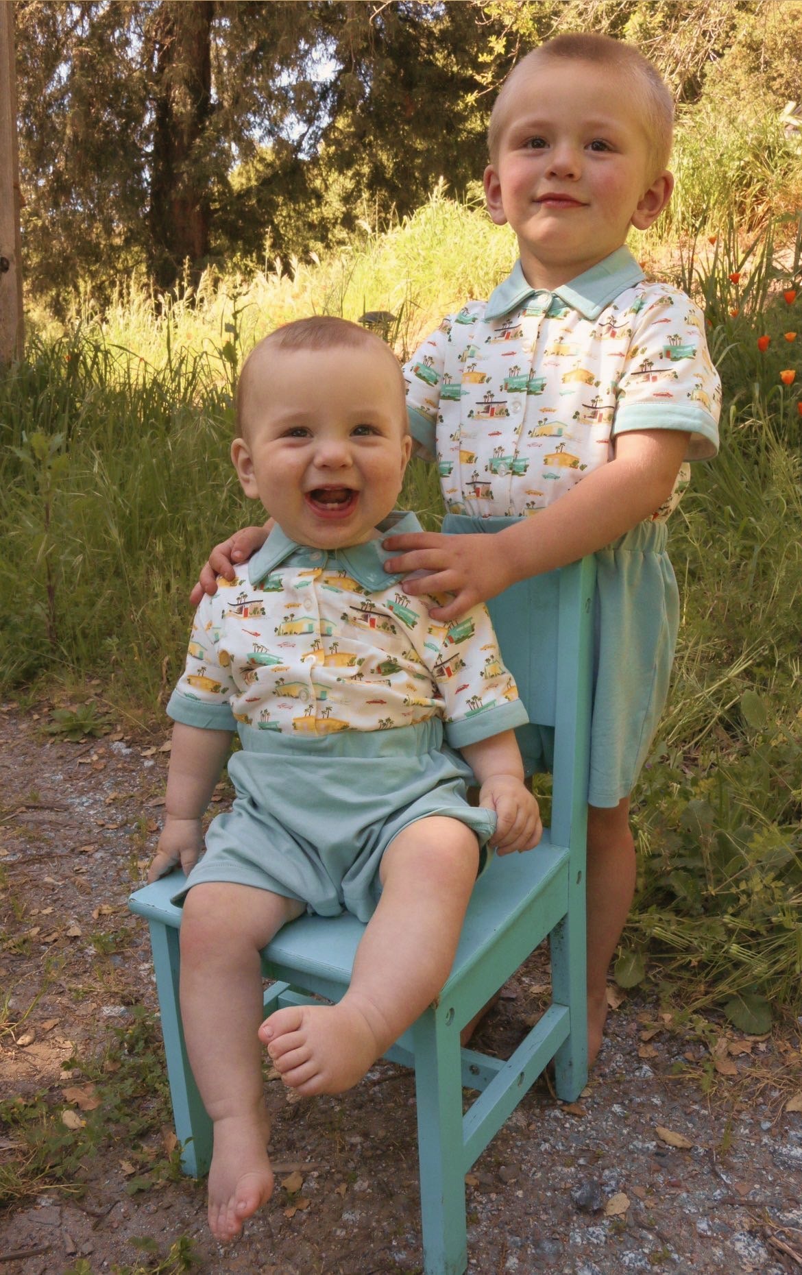 Mid Century Summer Baby And Toddler Boys Romper