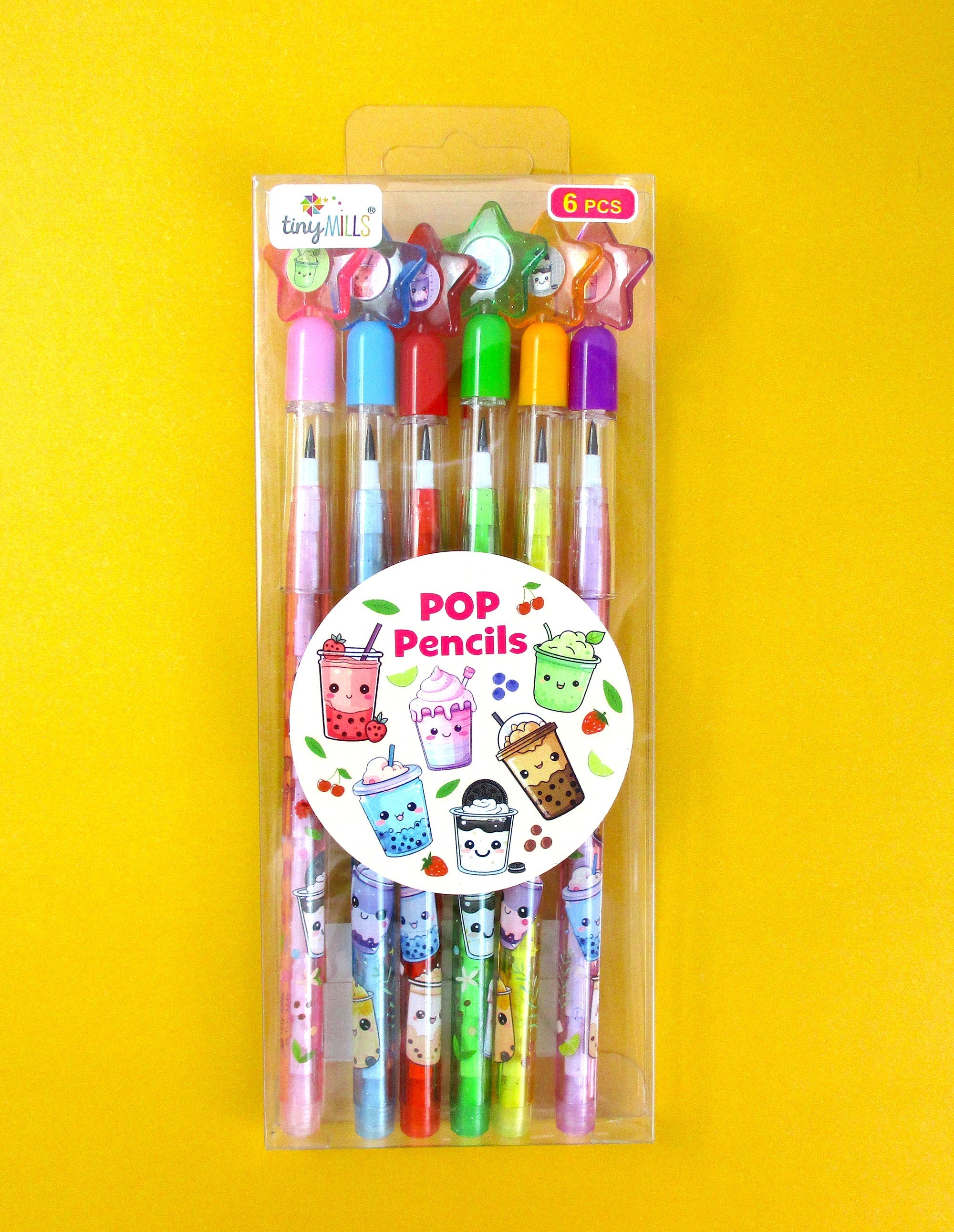 Boba Stackable Multi Point Pencils - Set Of 6