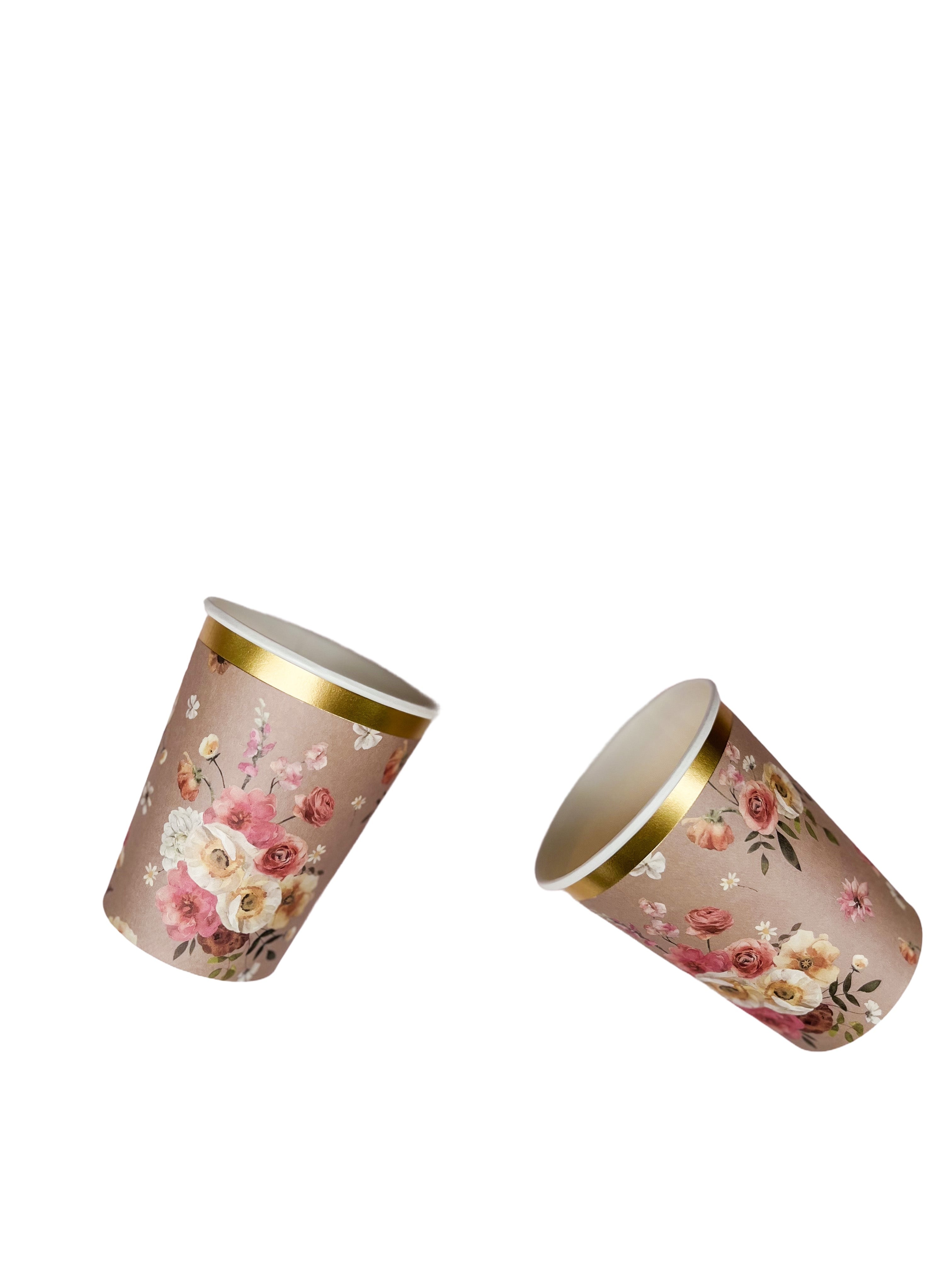 Floral Beige Cups