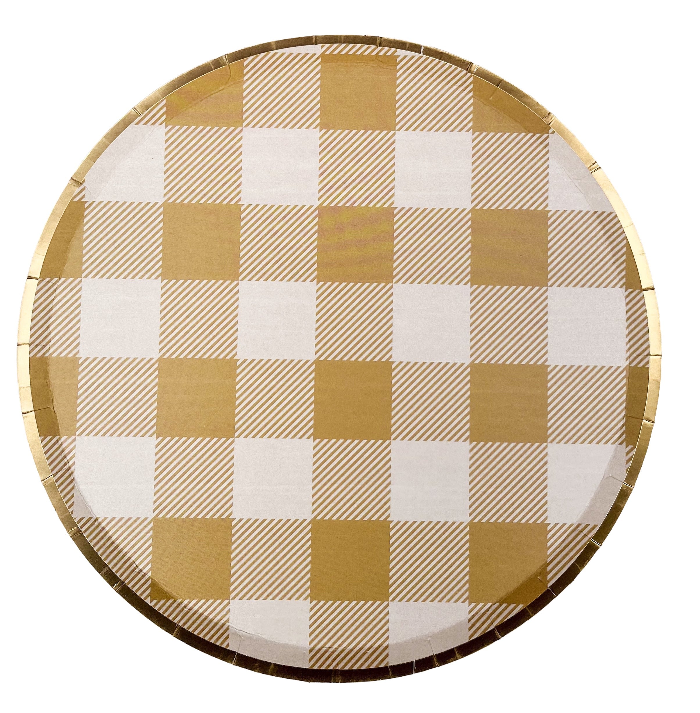 Gold Matte Plaid Plate, Small