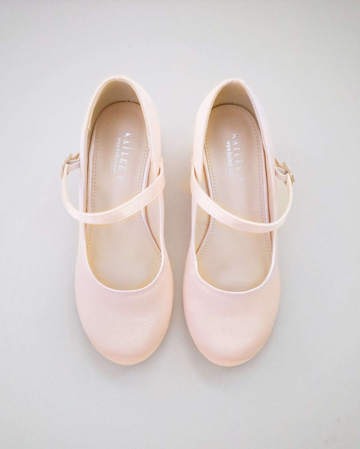 Girls Satin Mary Jane Block Heel