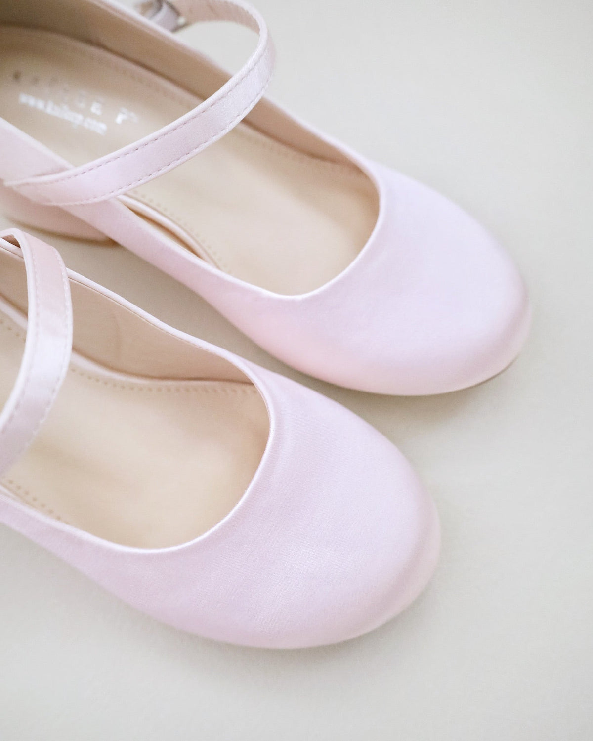 Girls Satin Mary Jane Block Heel