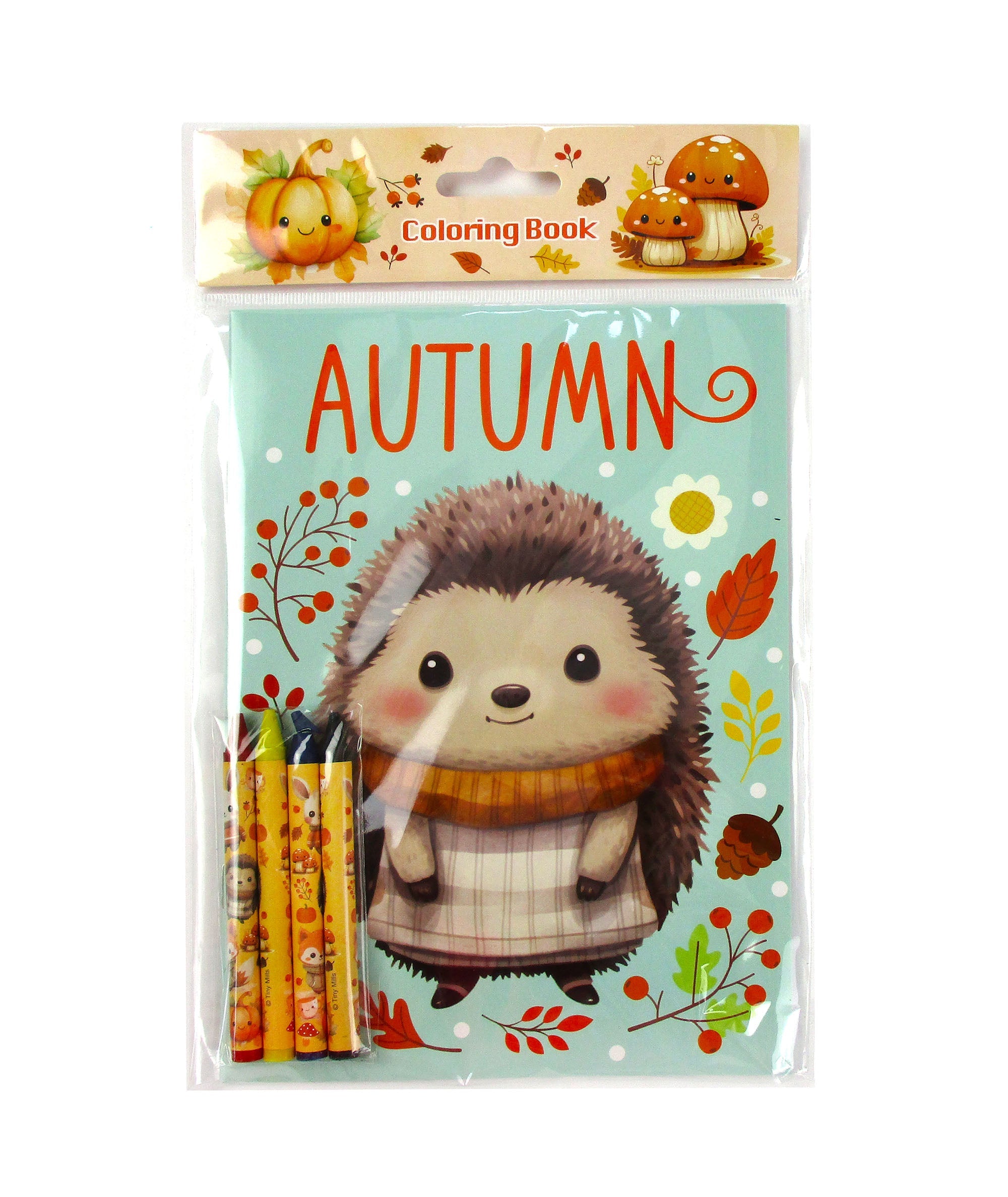 Cozy Autumn Animals Coloring Books With Crayons Party Favors - Set Of 6 Or 12
