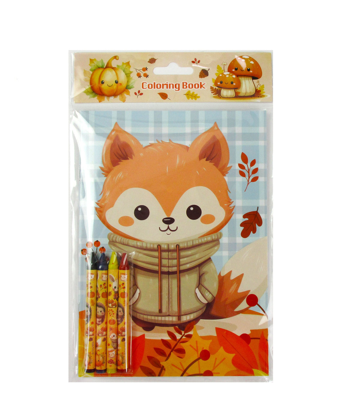 Cozy Autumn Animals Coloring Books With Crayons Party Favors - Set Of 6 Or 12
