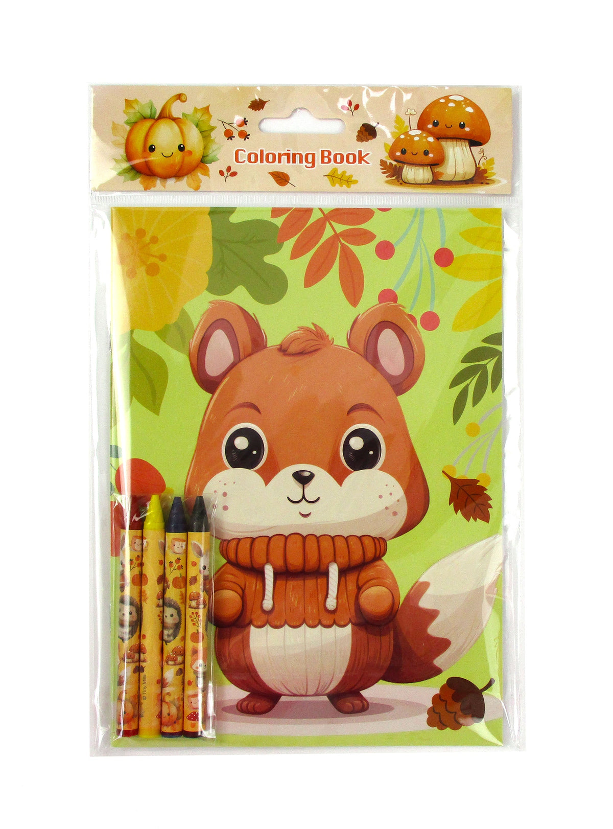 Cozy Autumn Animals Coloring Books With Crayons Party Favors - Set Of 6 Or 12