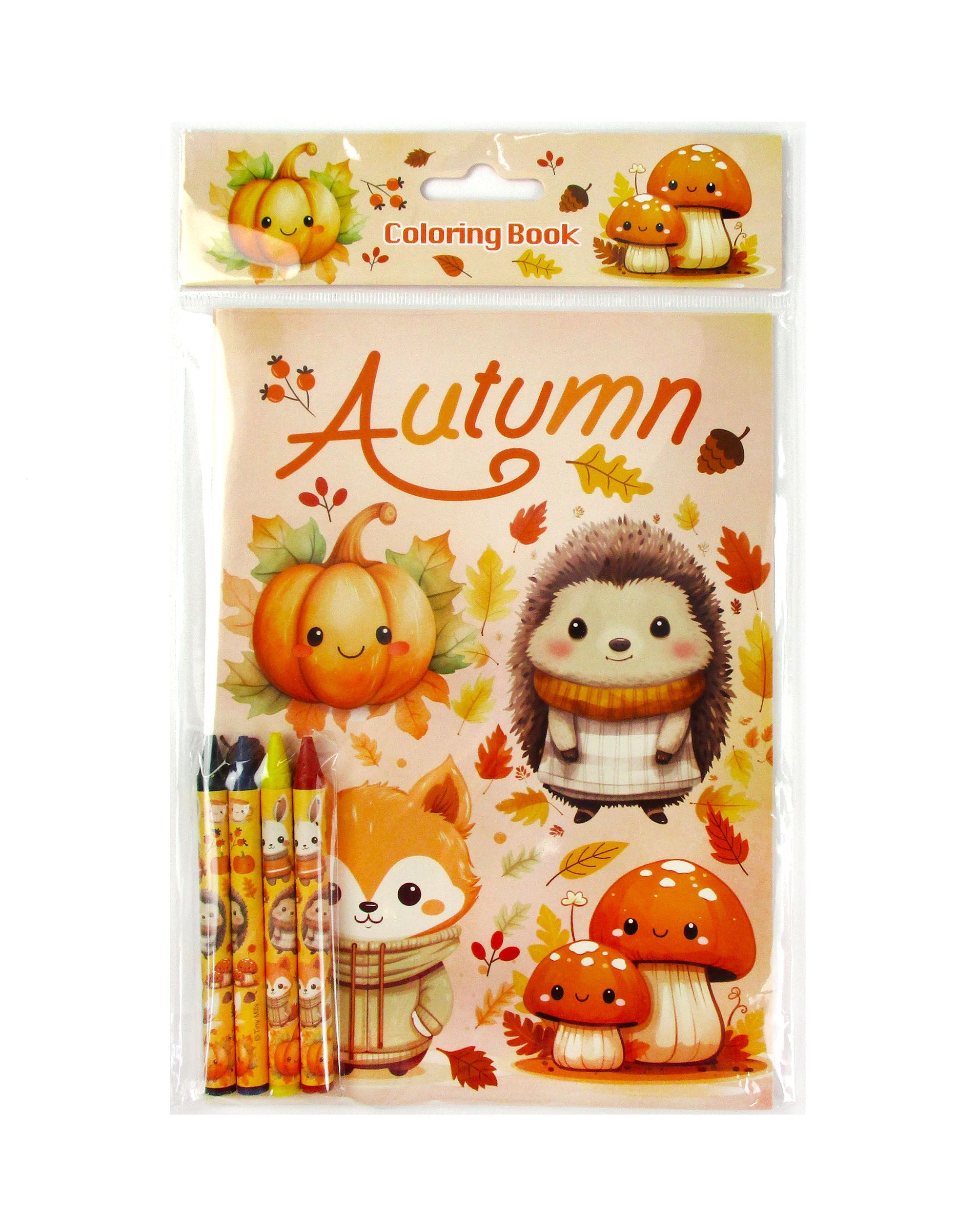 Cozy Autumn Animals Coloring Books With Crayons Party Favors - Set Of 6 Or 12