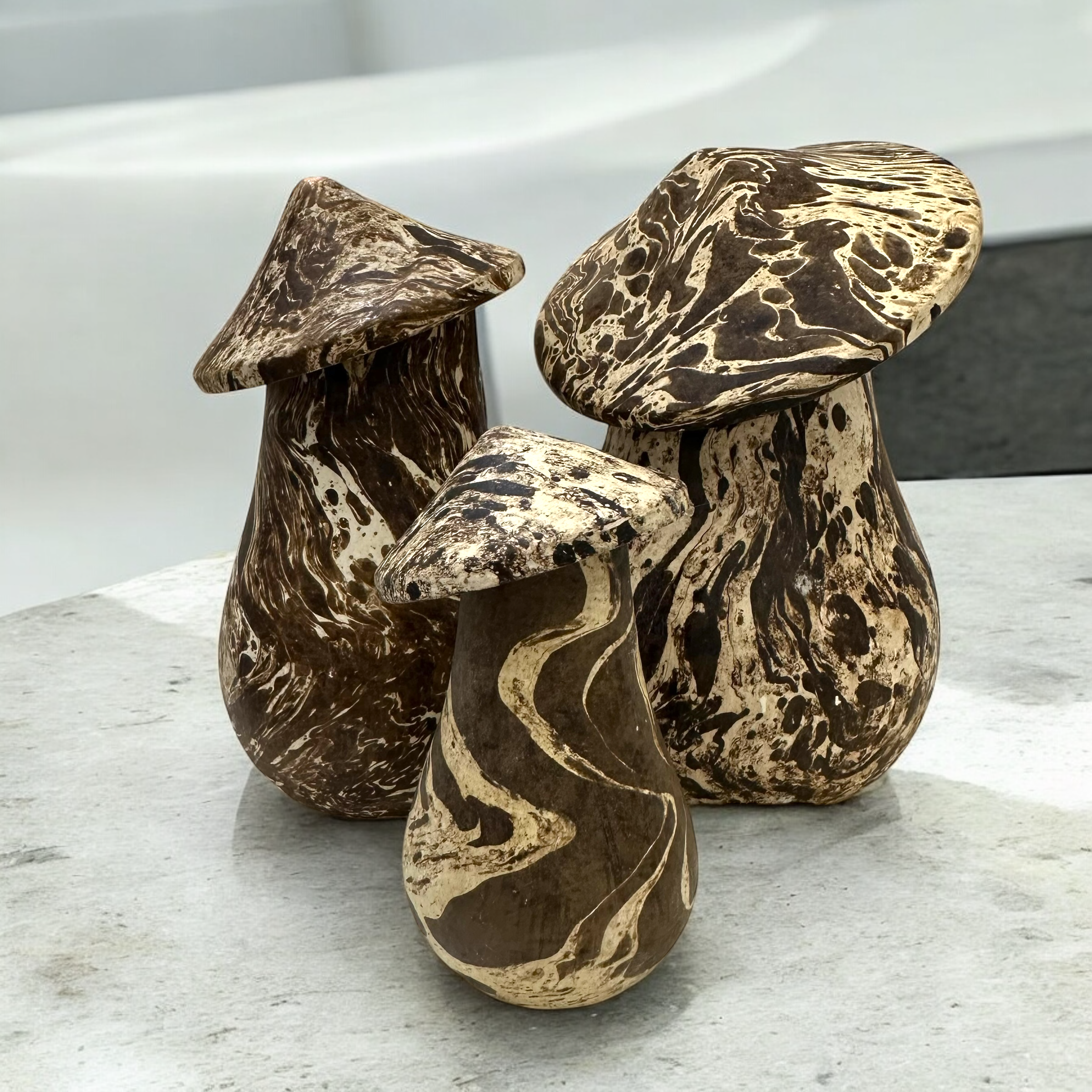 Mystic Grove Hand-carved Wooden Mushroom Decor Set