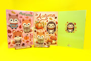Cozy Autumn Animals Coloring Books With Crayons Party Favors - Set Of 6 Or 12