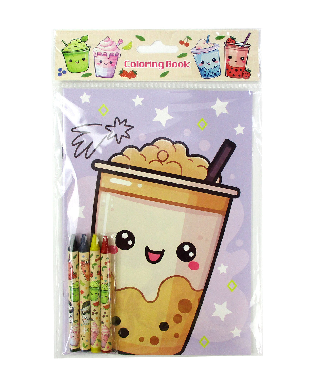 Boba Coloring Books With Crayons Party Favors - Set Of 6 Or 12