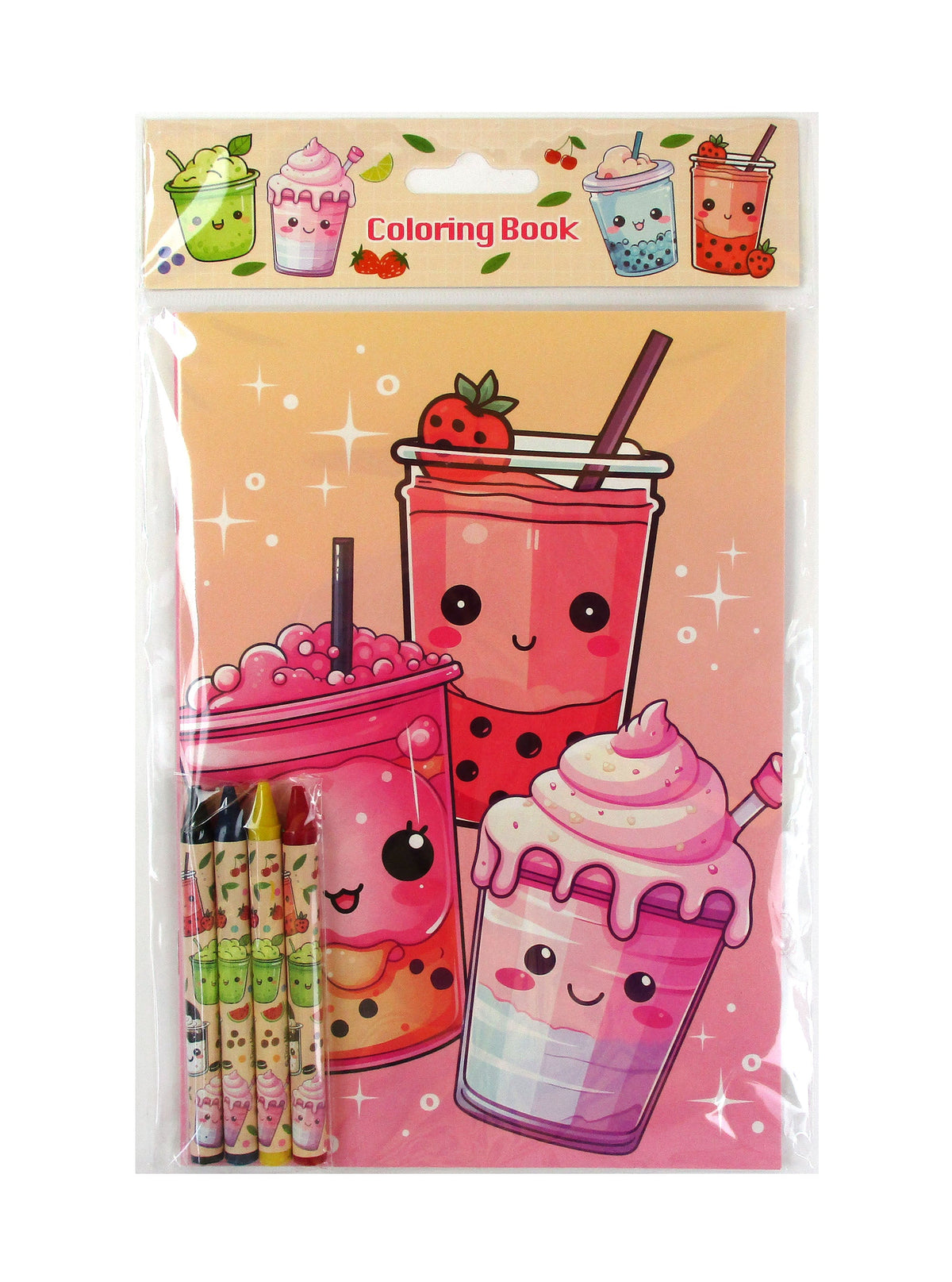 Boba Coloring Books With Crayons Party Favors - Set Of 6 Or 12