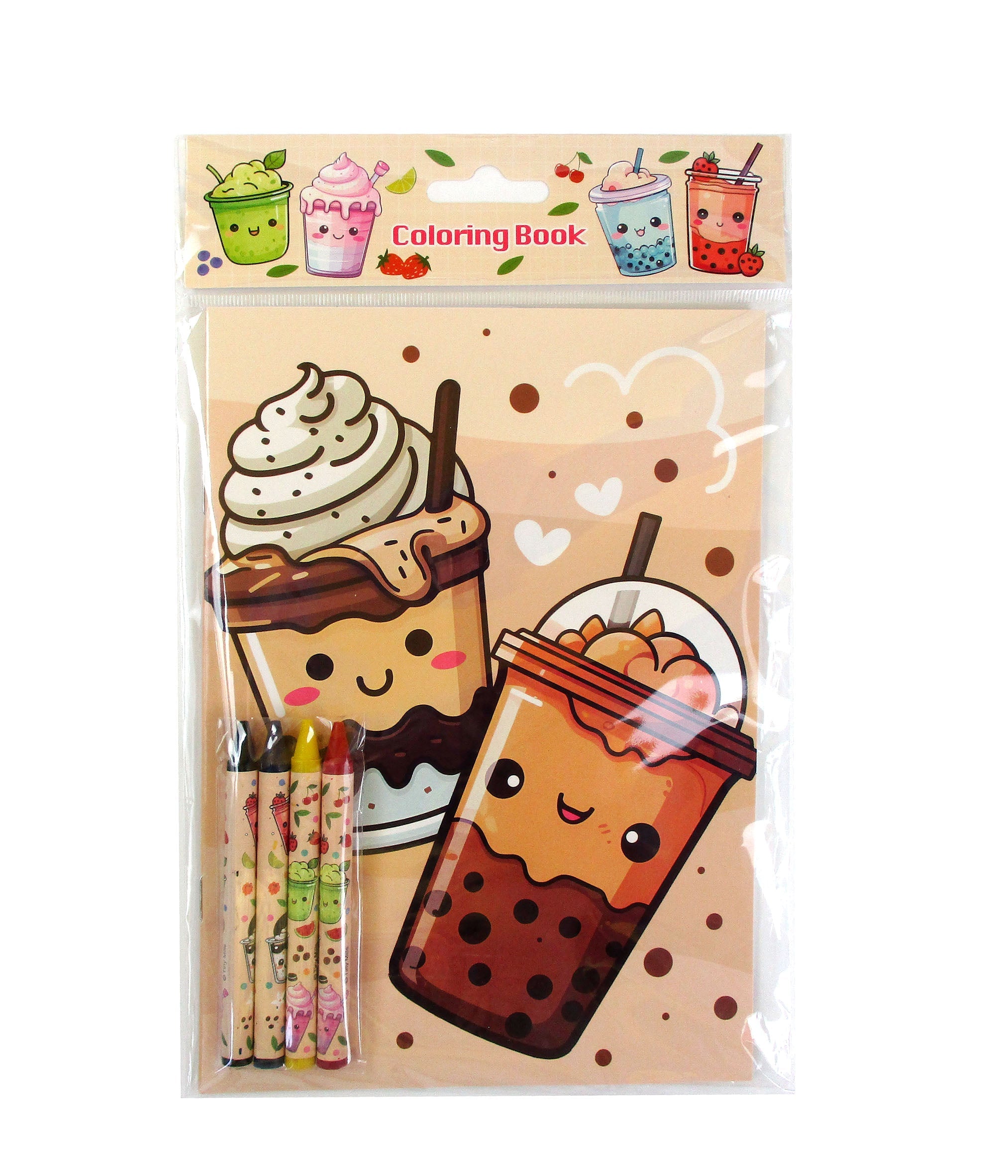 Boba Coloring Books With Crayons Party Favors - Set Of 6 Or 12