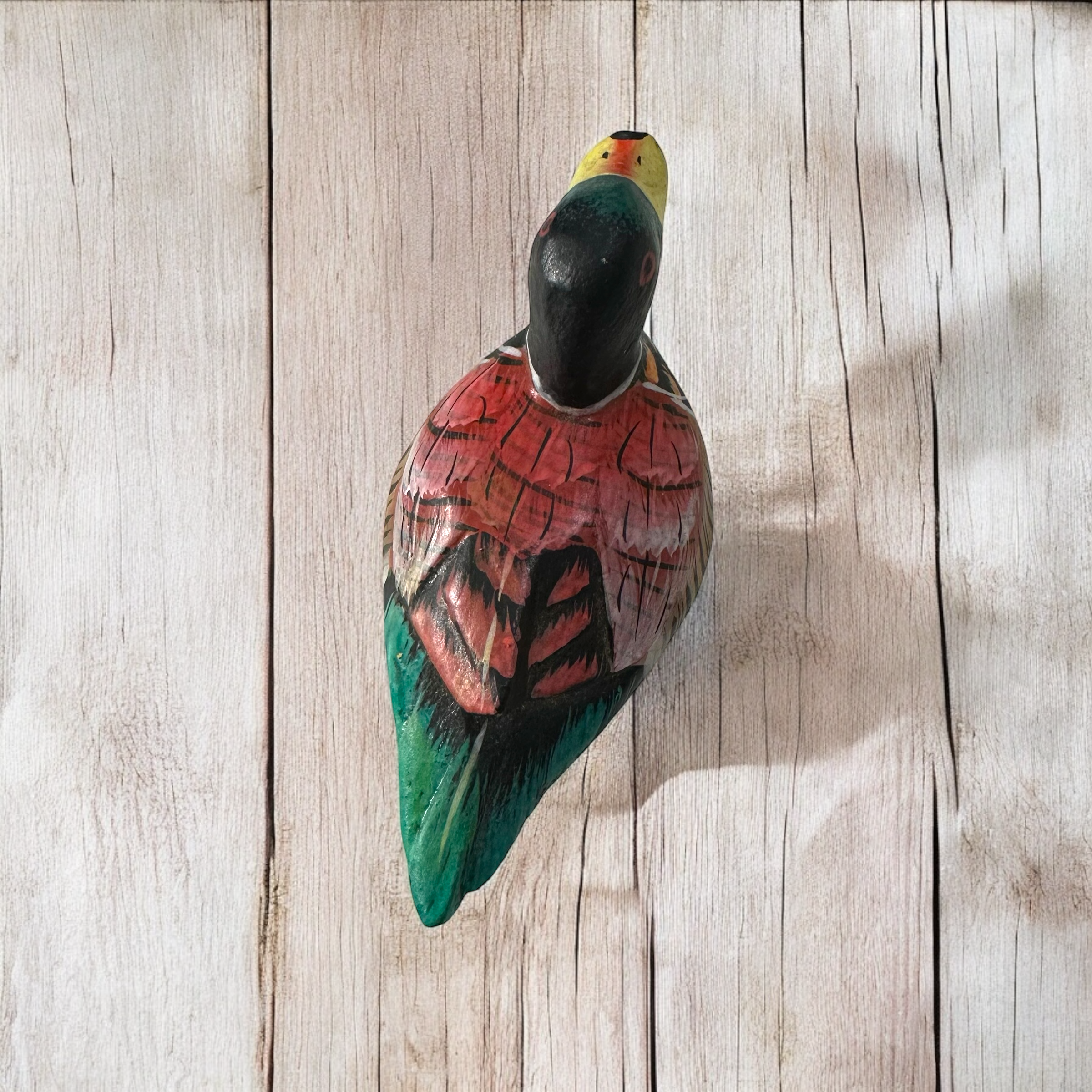 Handcrafted-wooden-duck-figurine