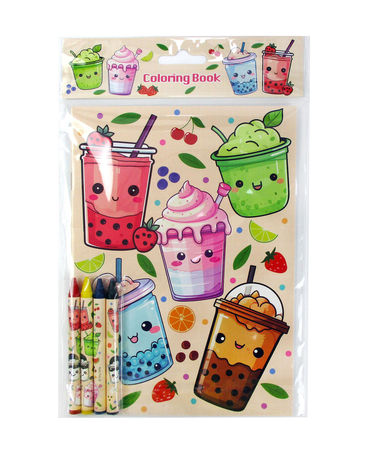 Boba Coloring Books With Crayons Party Favors - Set Of 6 Or 12