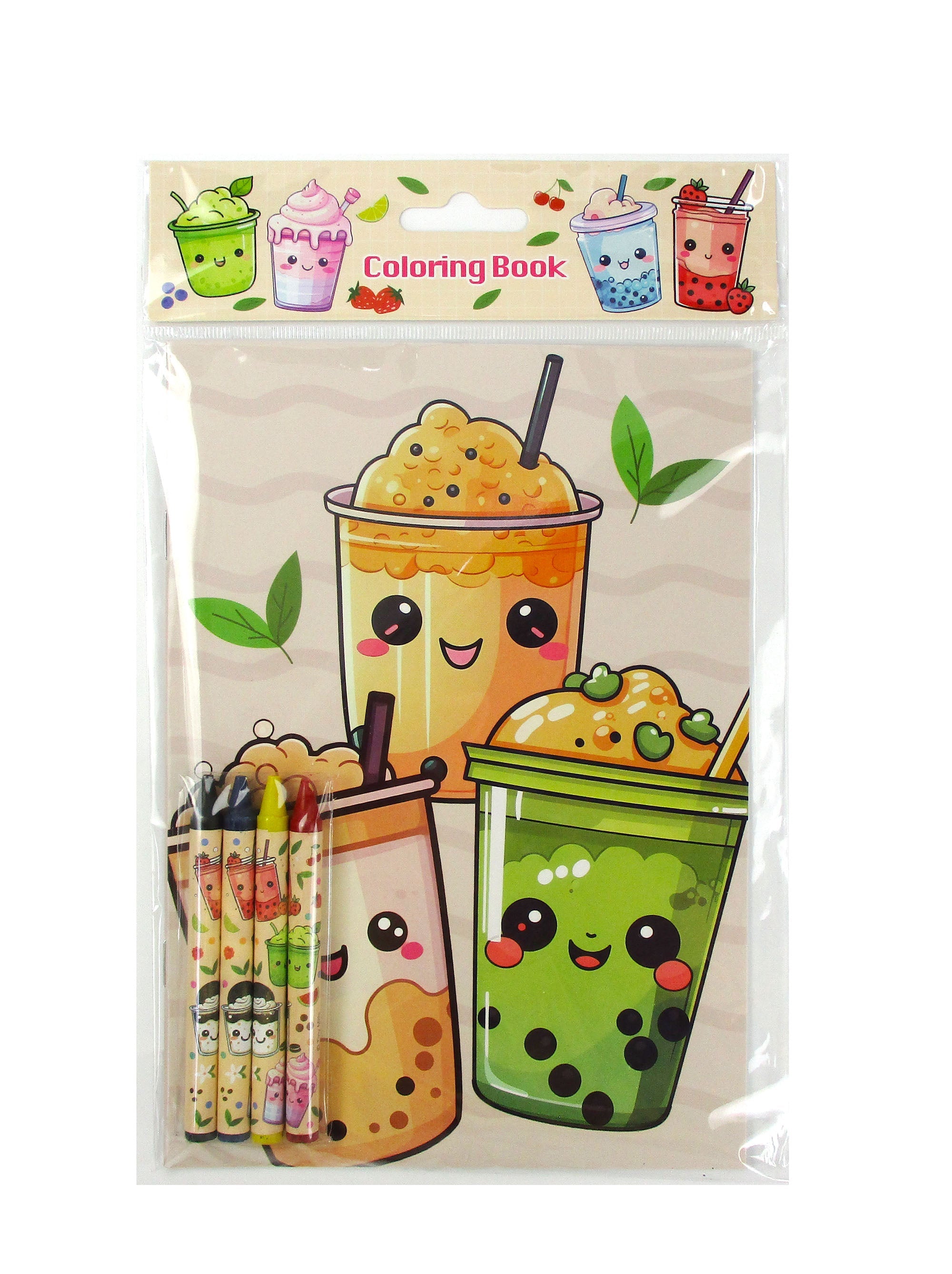 Boba Coloring Books With Crayons Party Favors - Set Of 6 Or 12