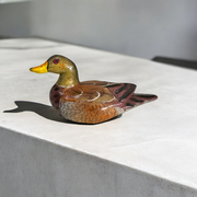 Artisan Hand-painted Wooden Duck