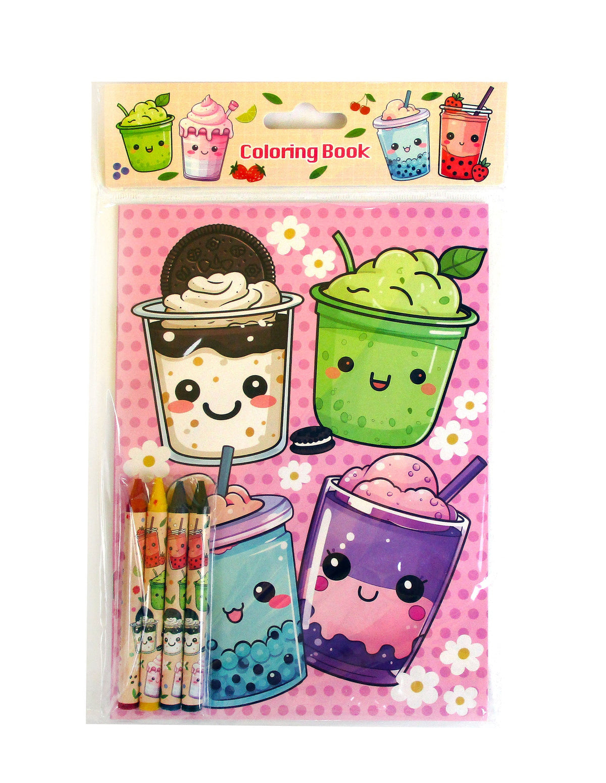 Boba Coloring Books With Crayons Party Favors - Set Of 6 Or 12