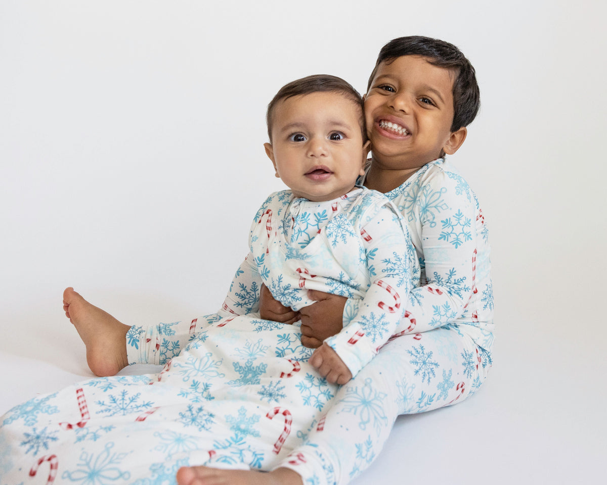 My First Candy Cane Bundle: Bamboo Sleep Sack In Blue & Peach & Free Onesie