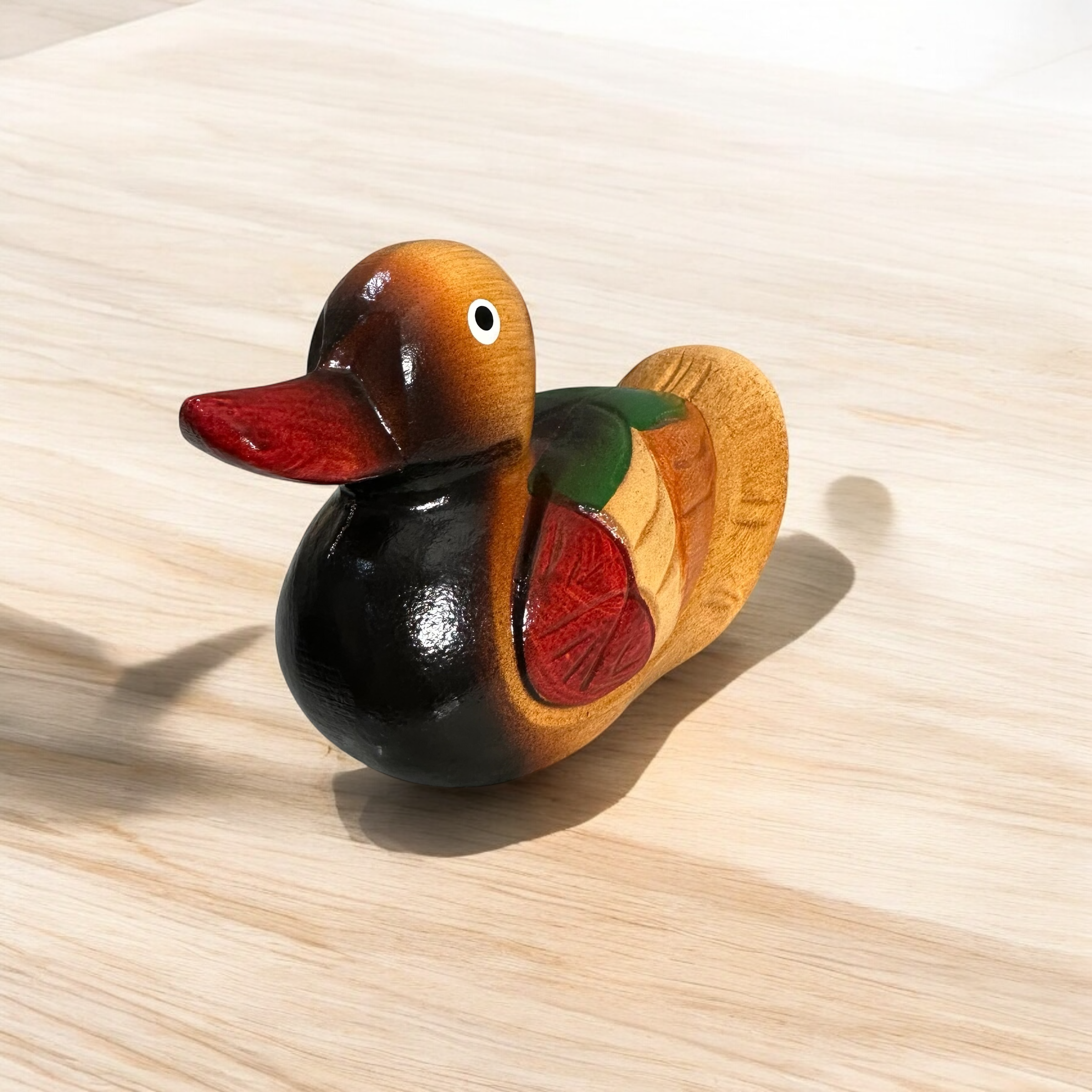 Handcrafted Colorful Wooden Duck