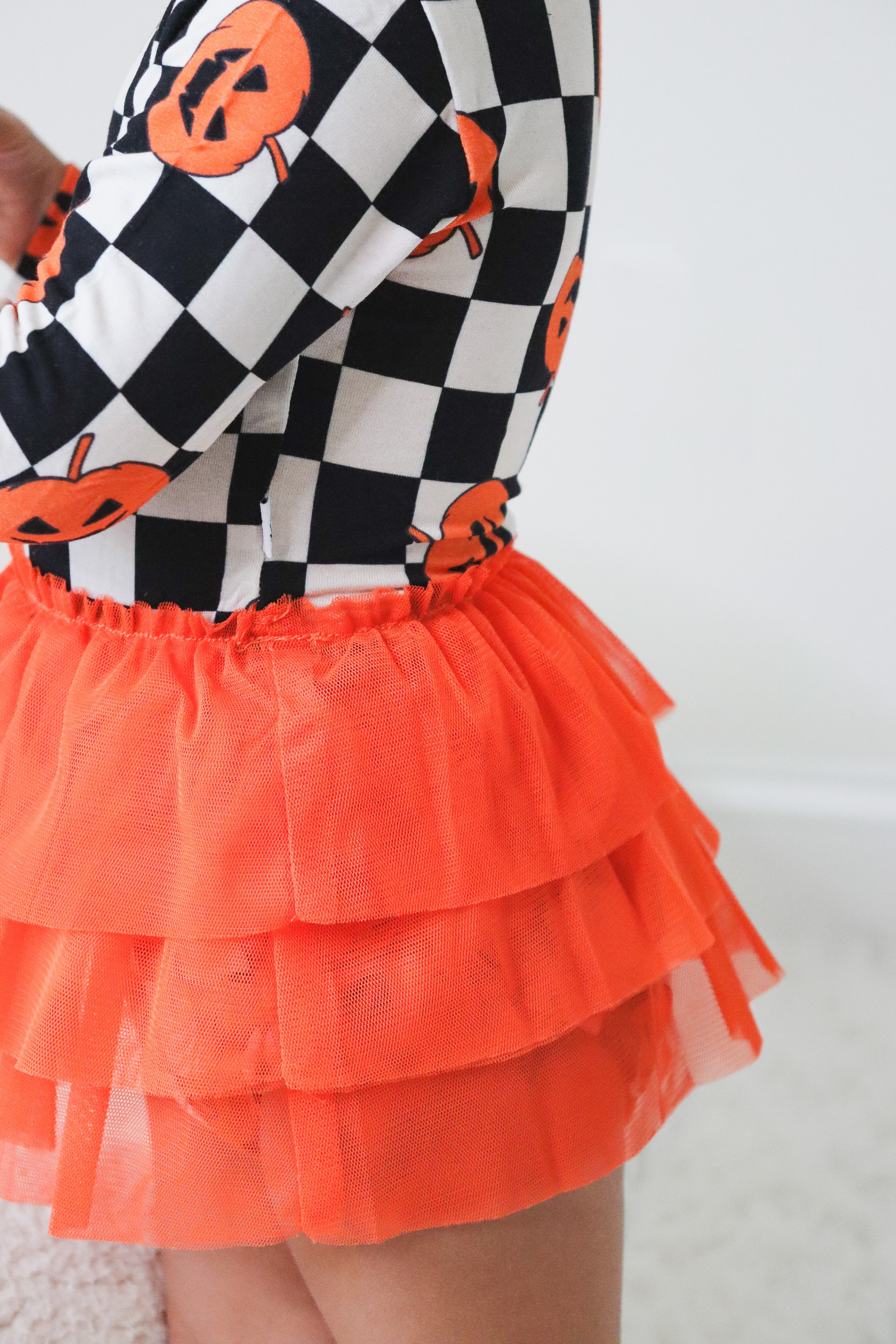 Pumpkin Checkmate Dream Tutu Bodysuit Dress
