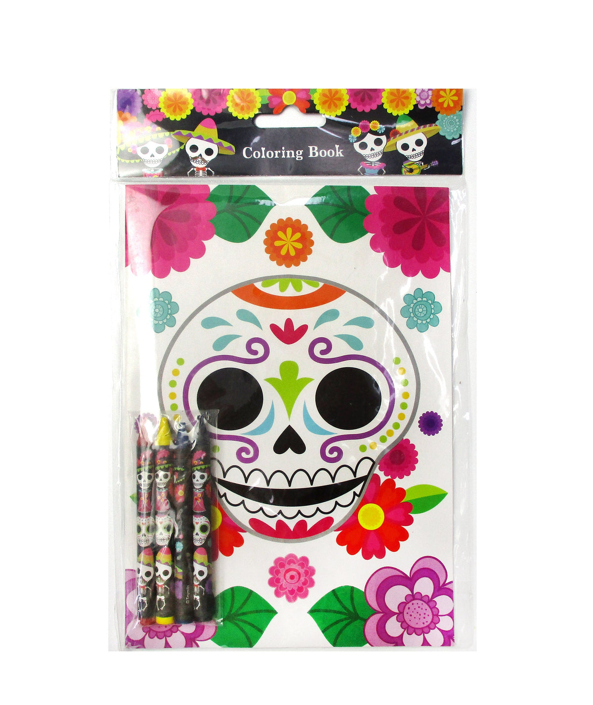Day Of The Dead Coloring Books With Crayons Party Favors - Set Of 6 Or 12