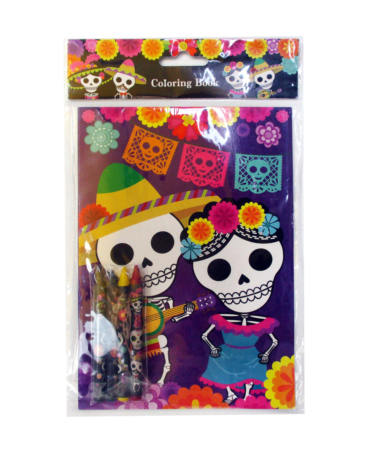 Day Of The Dead Coloring Books With Crayons Party Favors - Set Of 6 Or 12