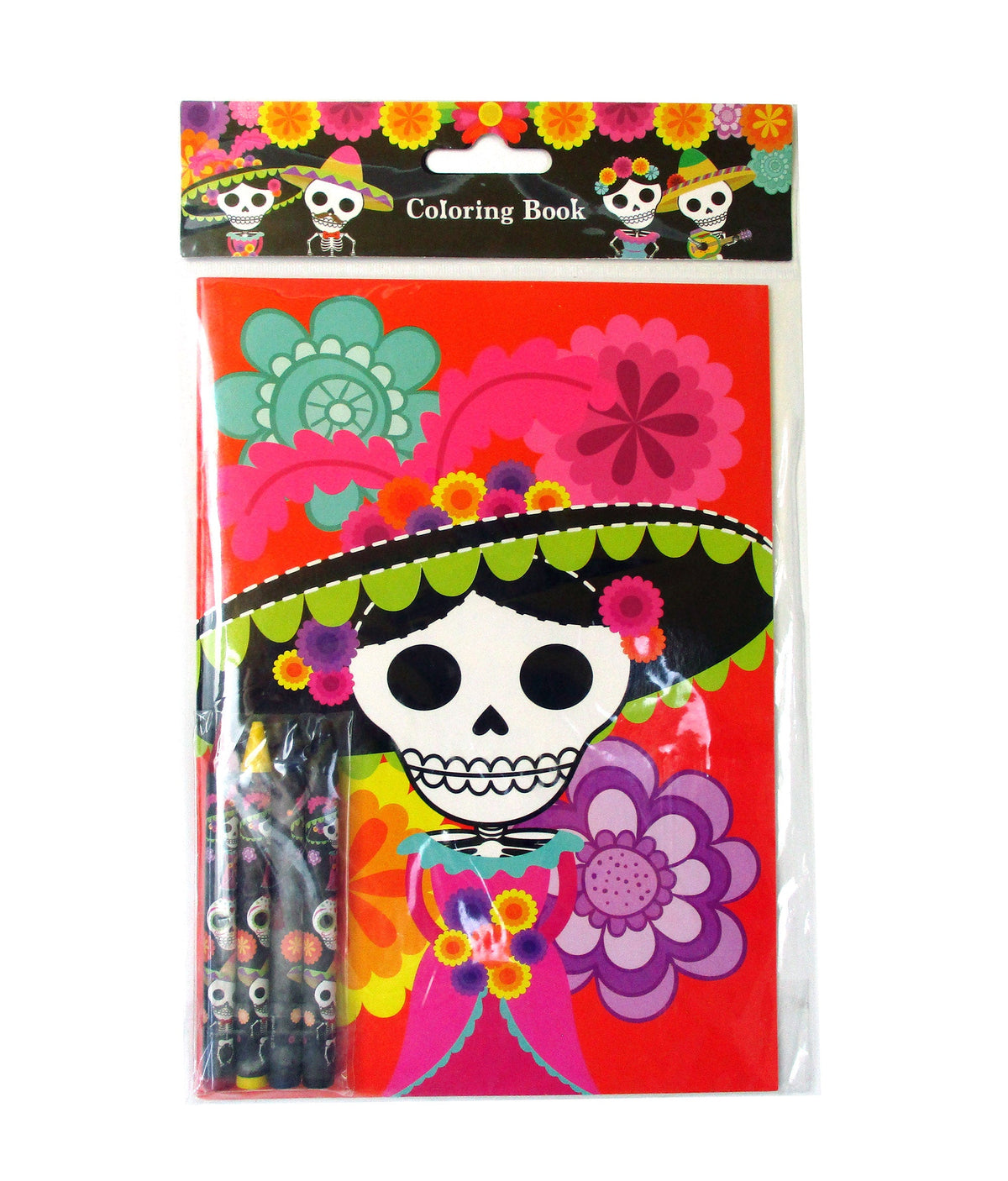 Day Of The Dead Coloring Books With Crayons Party Favors - Set Of 6 Or 12