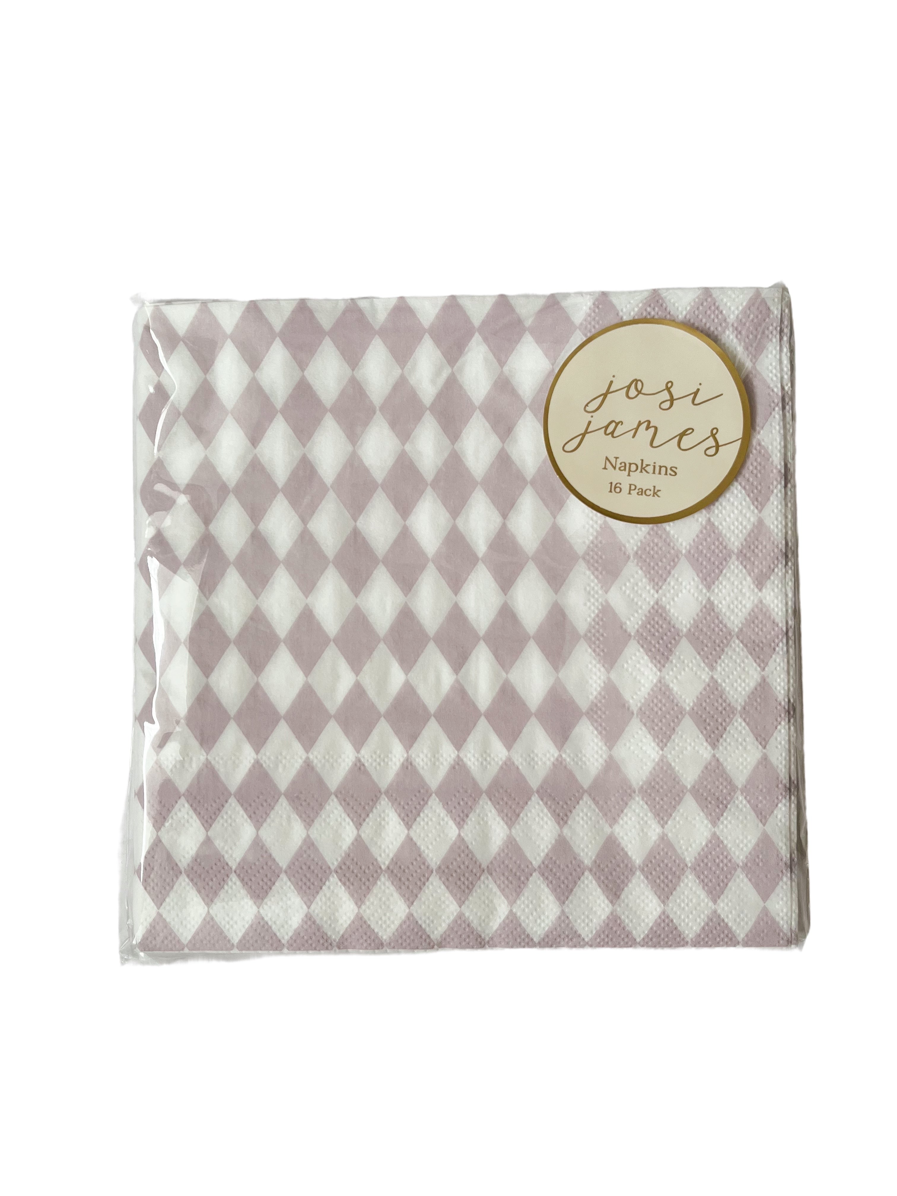 Pink Bavarian Check Large Napkin (set Of 16)