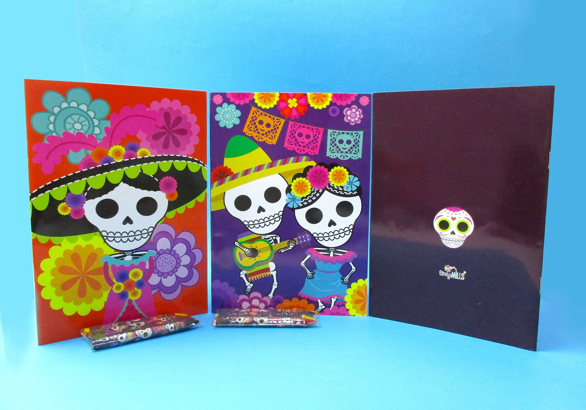 Day Of The Dead Coloring Books With Crayons Party Favors - Set Of 6 Or 12