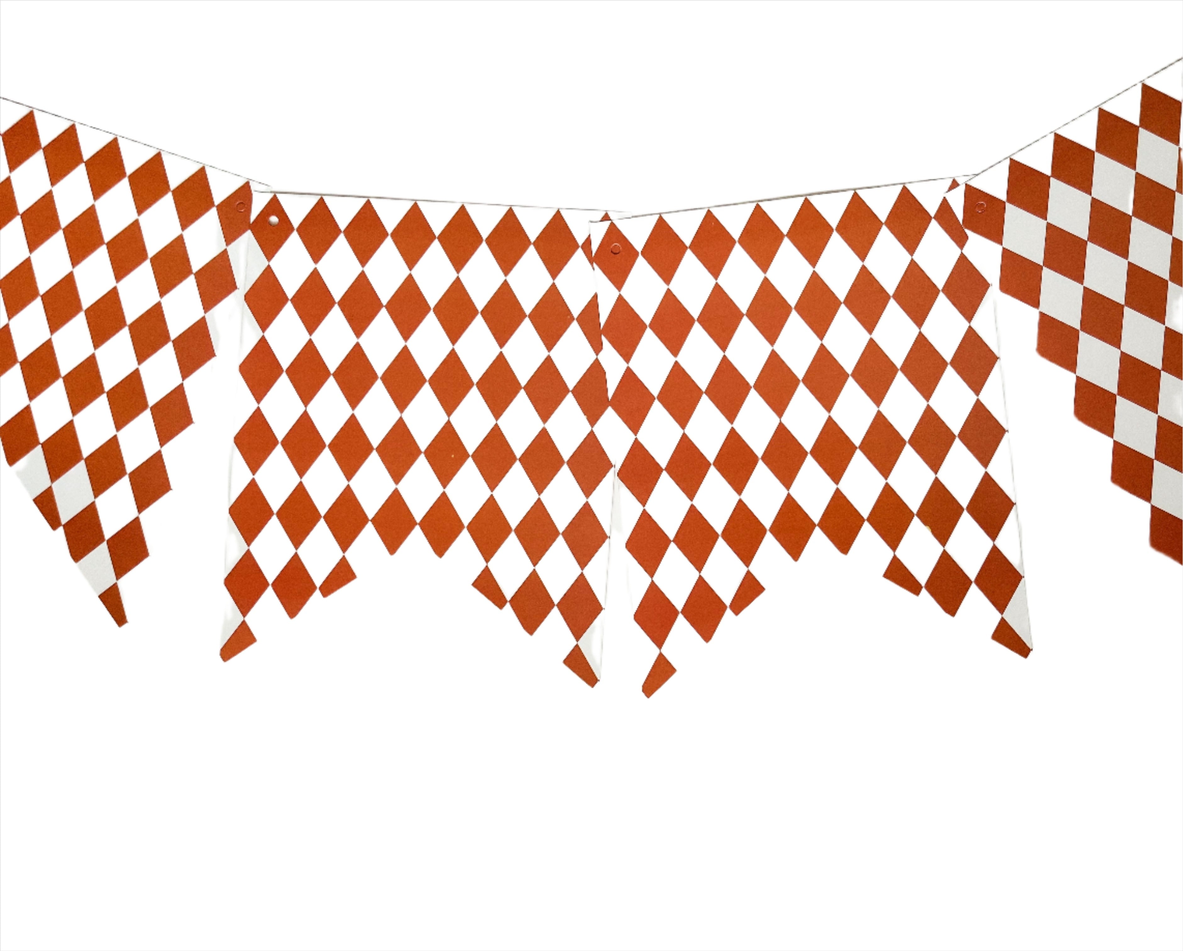 Green & Orange Bavarian Checkered Flag Banners (2) 8 Ft