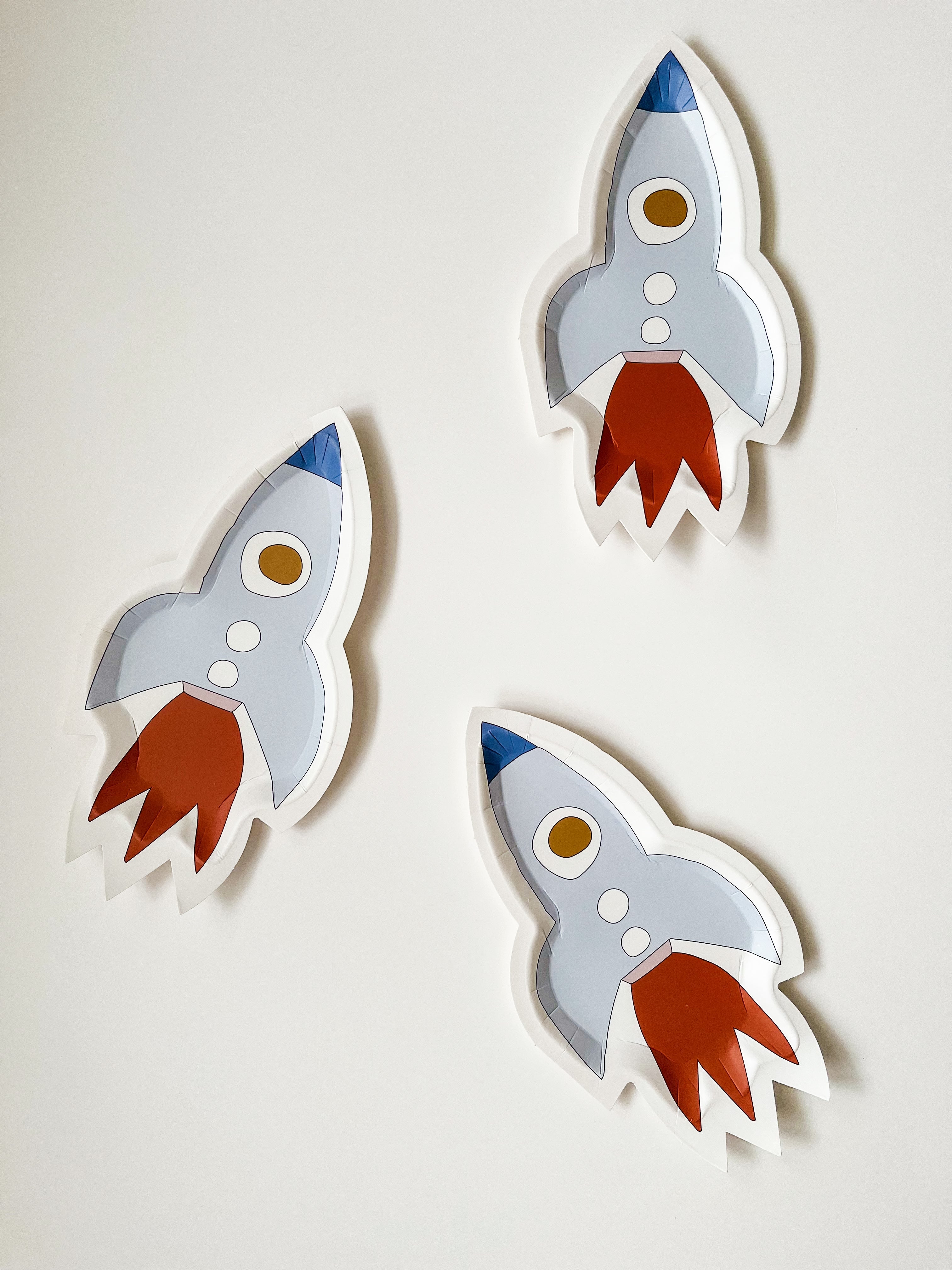 Mini Rocketship Snack Plate (set Of 8)