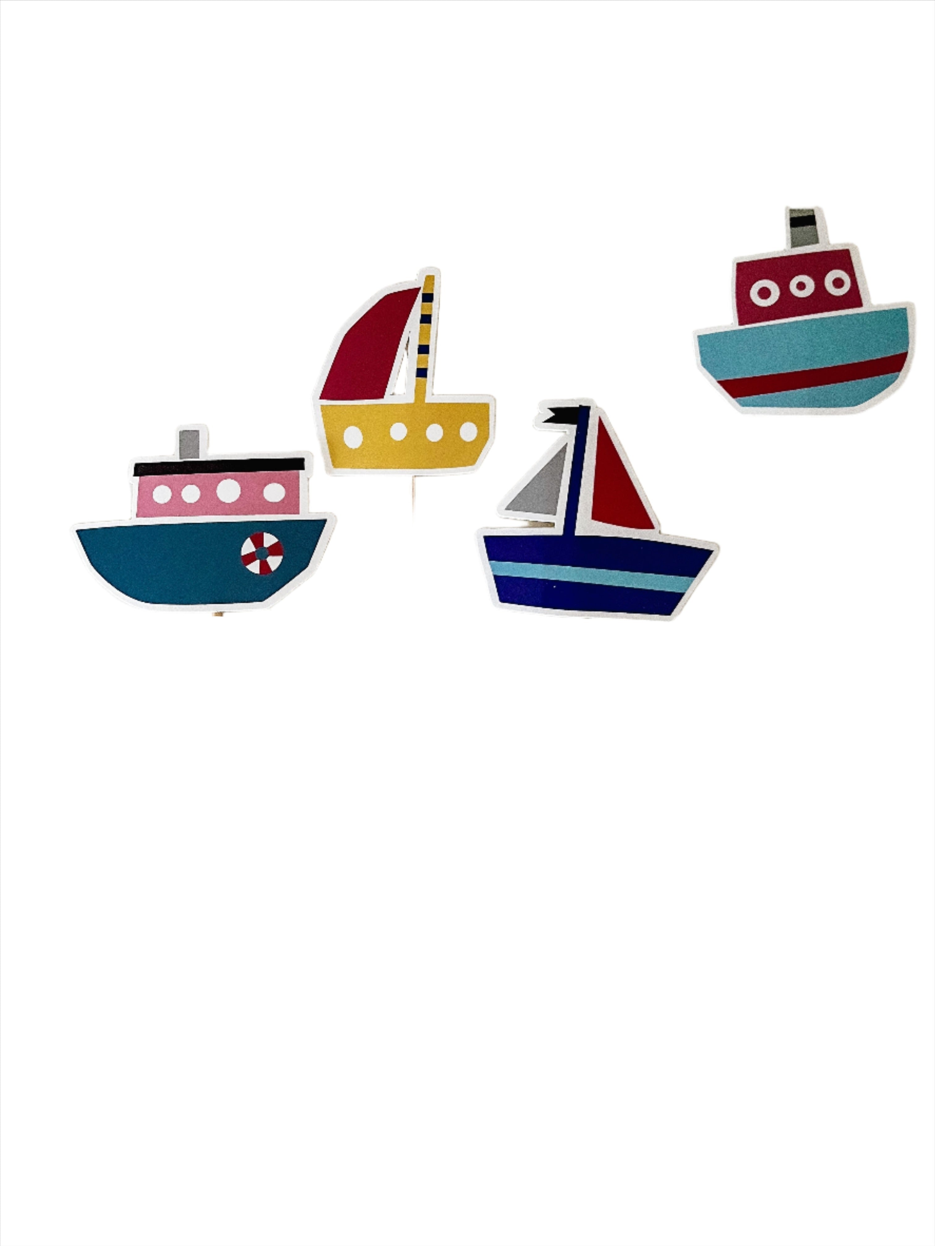 Boat Cupcake Toppers  (8 Per Set)