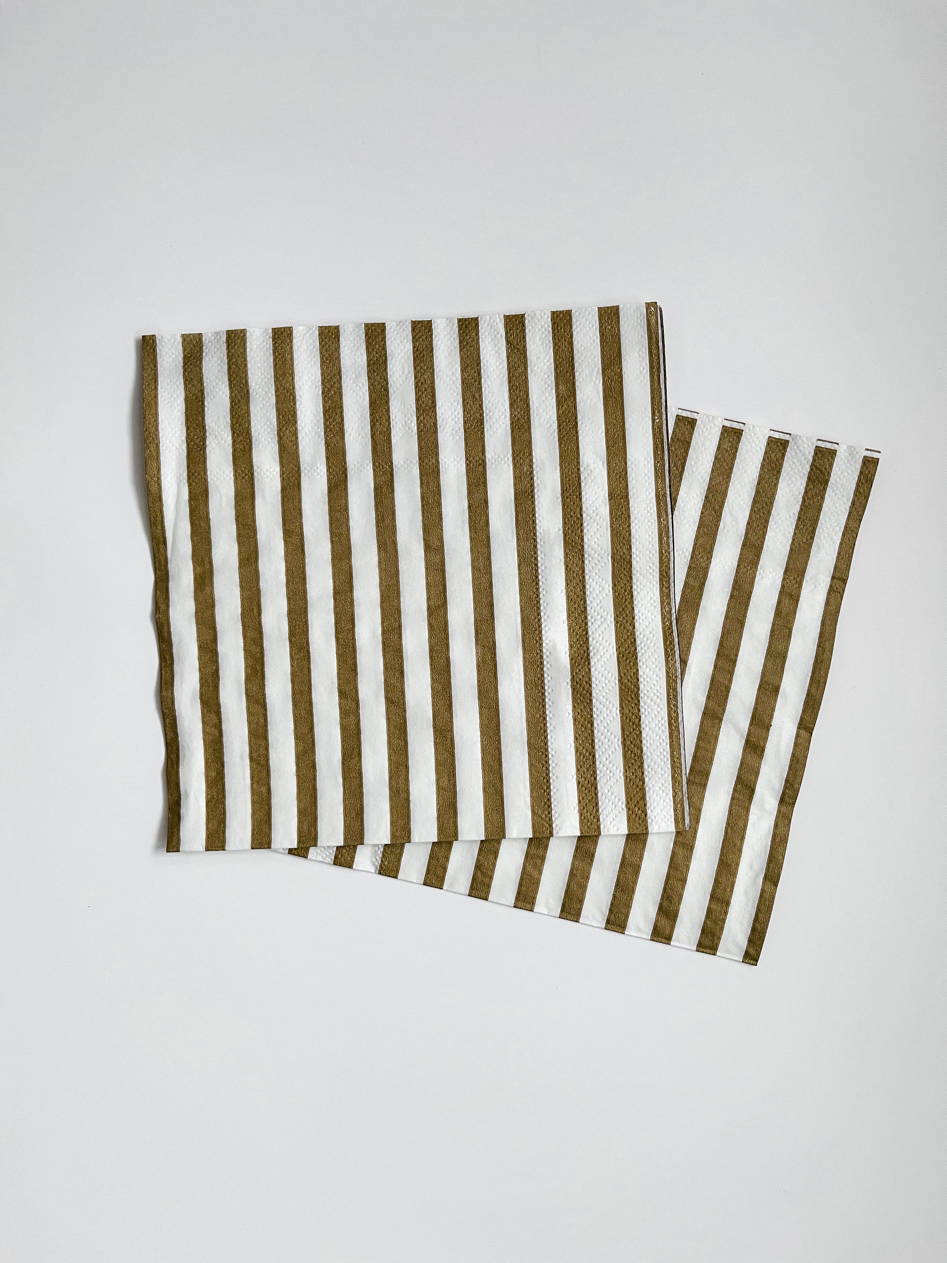 Classic Stripe Gold Matte  Large Napkin (set Of 16)