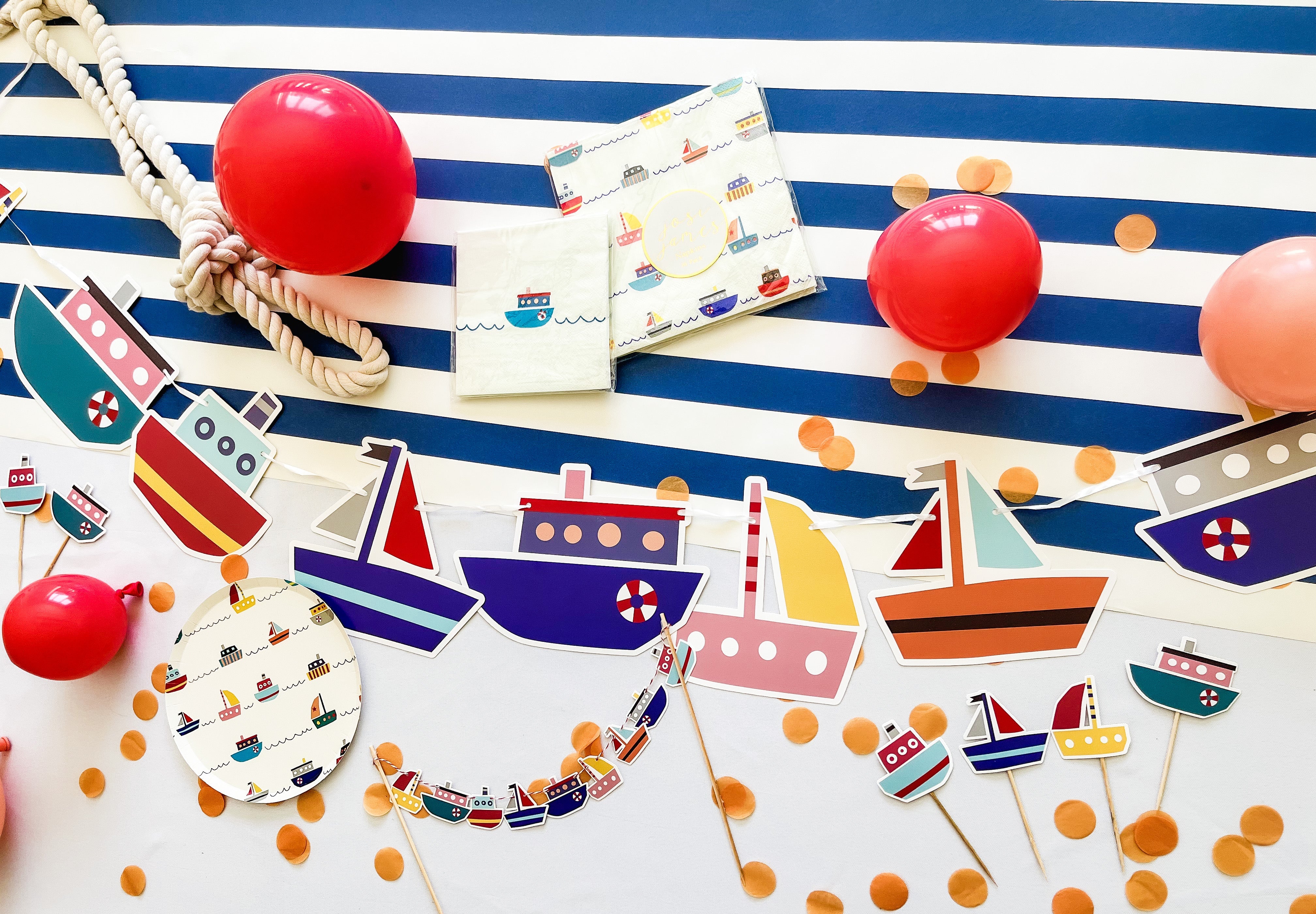 Boat Cupcake Toppers  (8 Per Set)