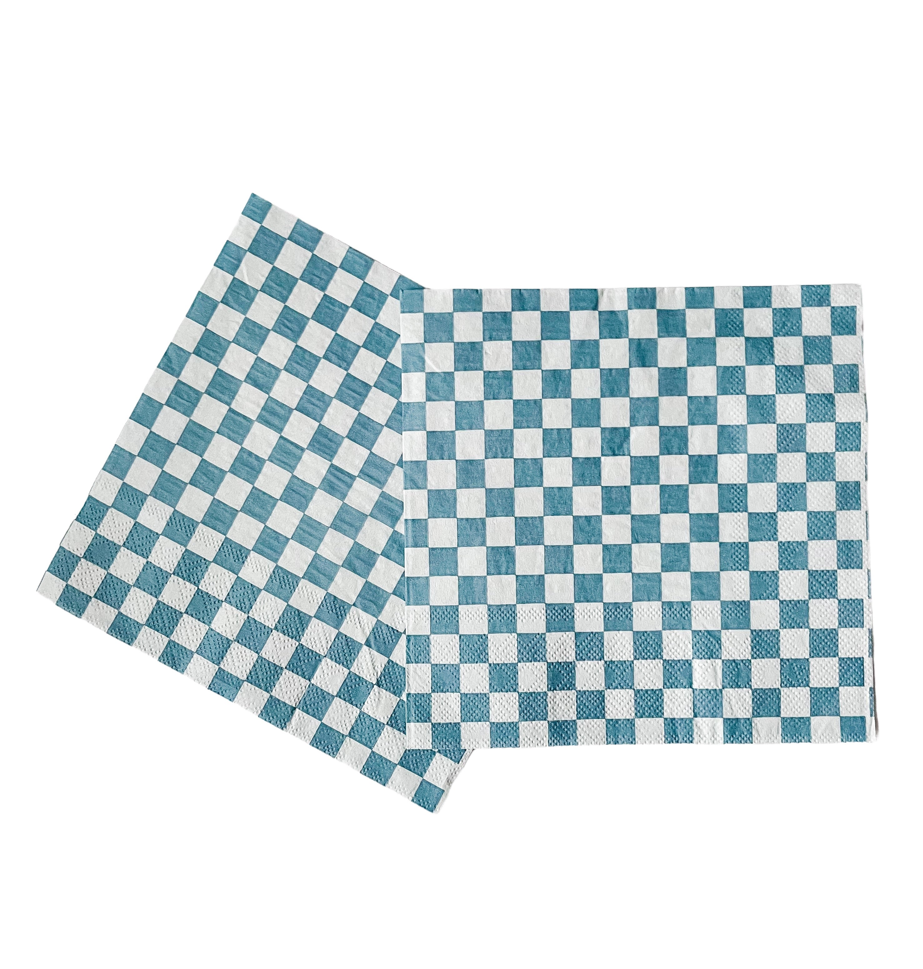 Blue Check Large Napkin (set Of 16)