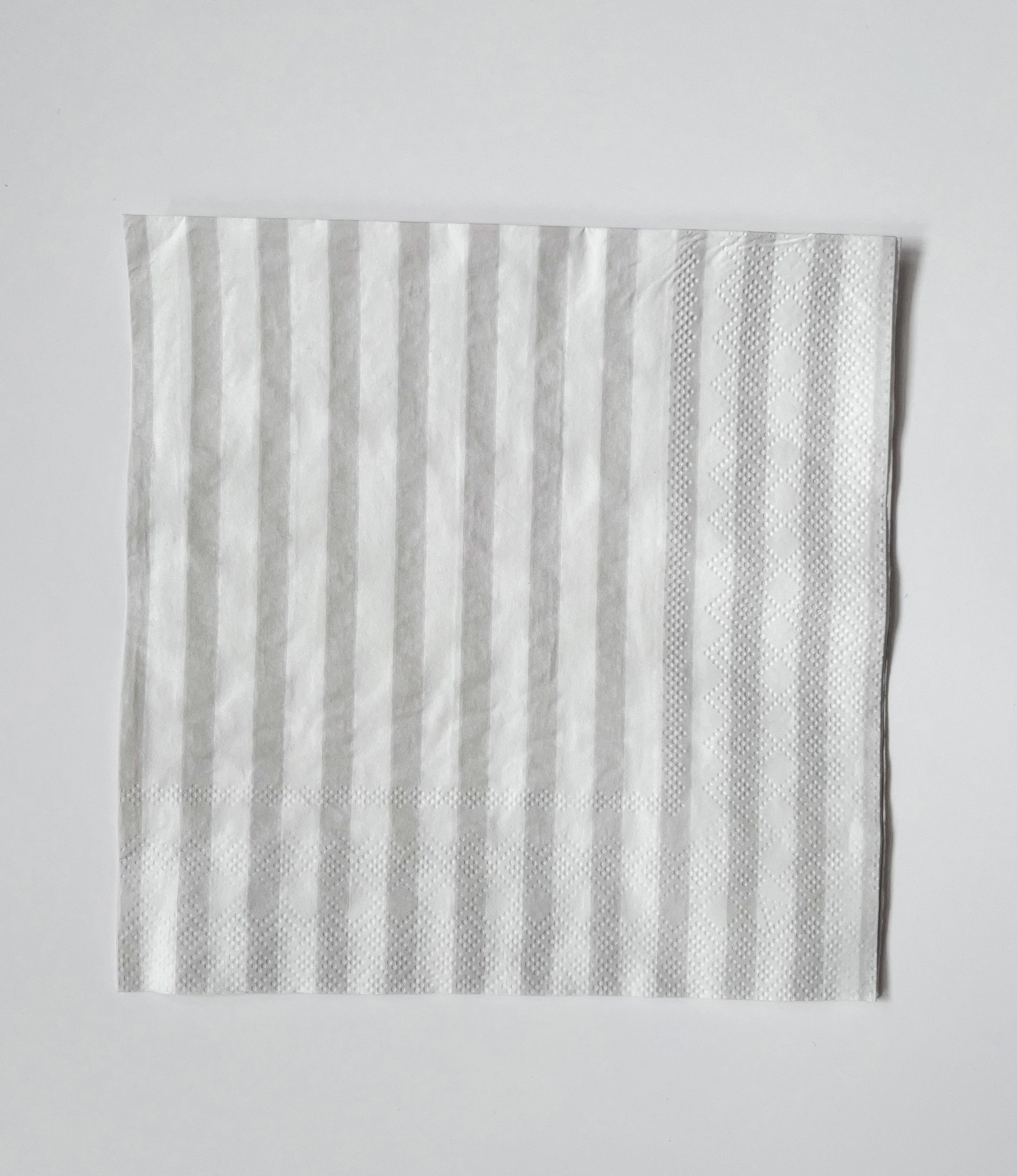 Classic Stripe Light Gray Large Napkin (set Of 16)