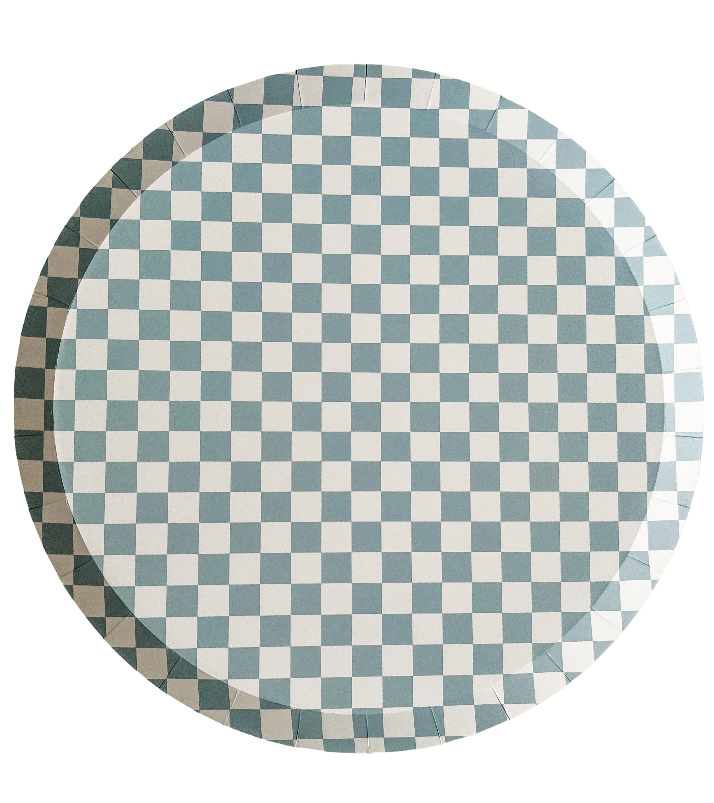 Checkered Blue Plate, Xl (set Of 8)