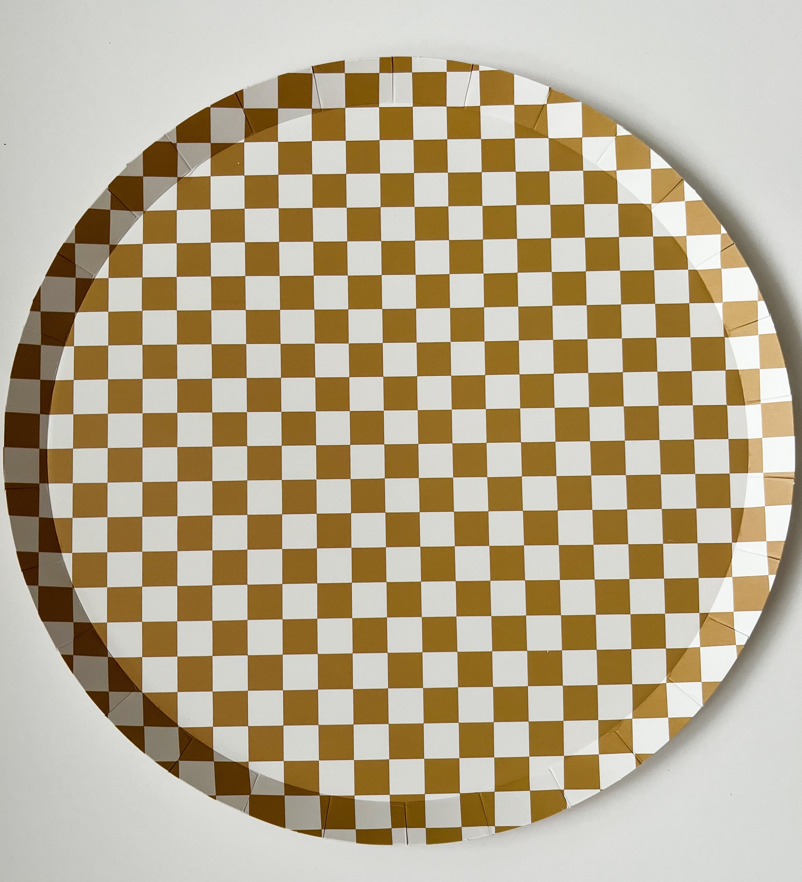 Checkered Gold Matte Plate, Xl (set Of 8)