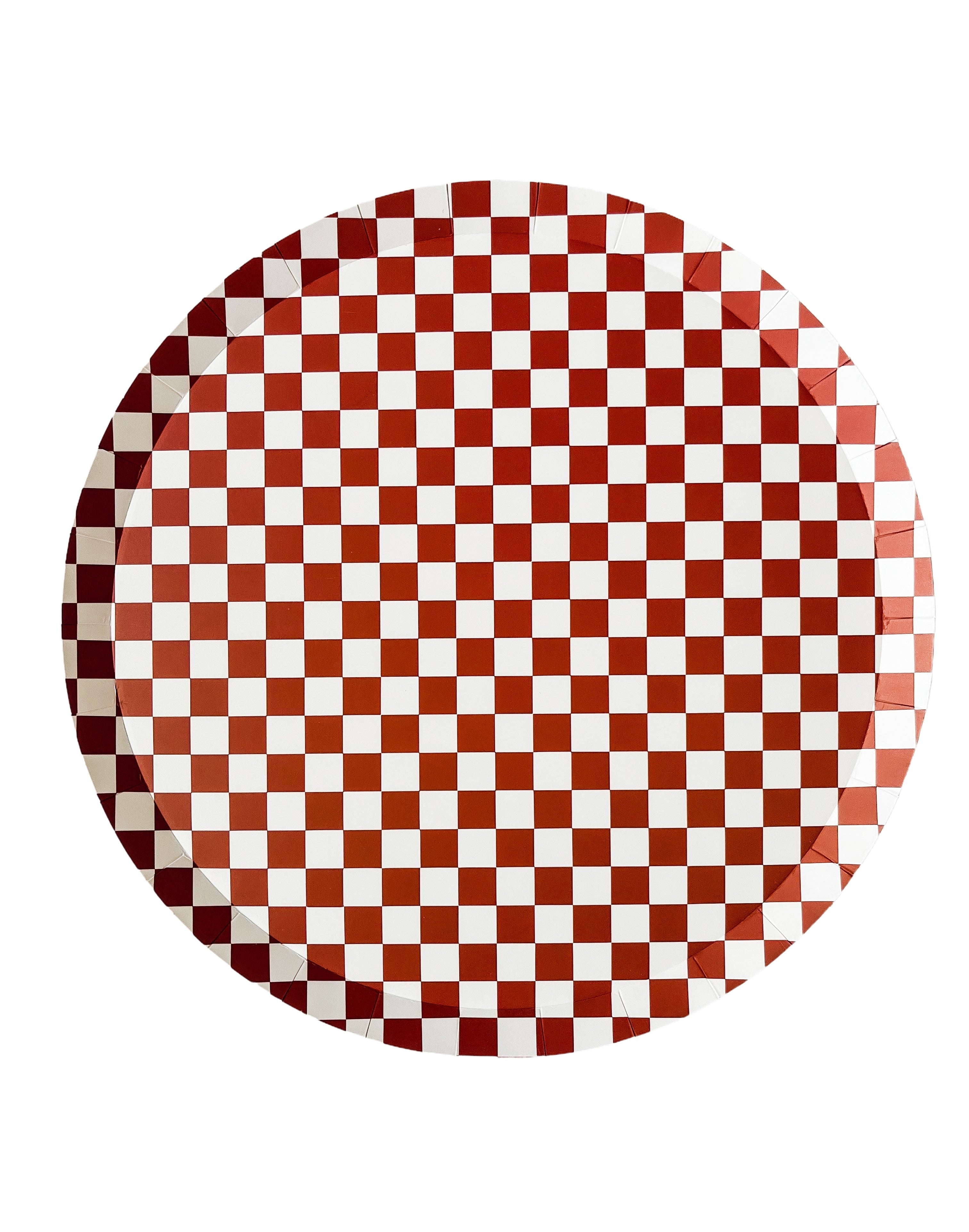 Checkered Red Plate, Xl (set Of 8)