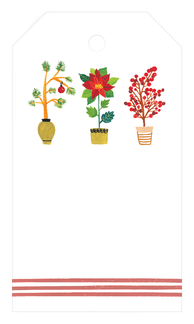 Holiday Plants Gift Tag Set