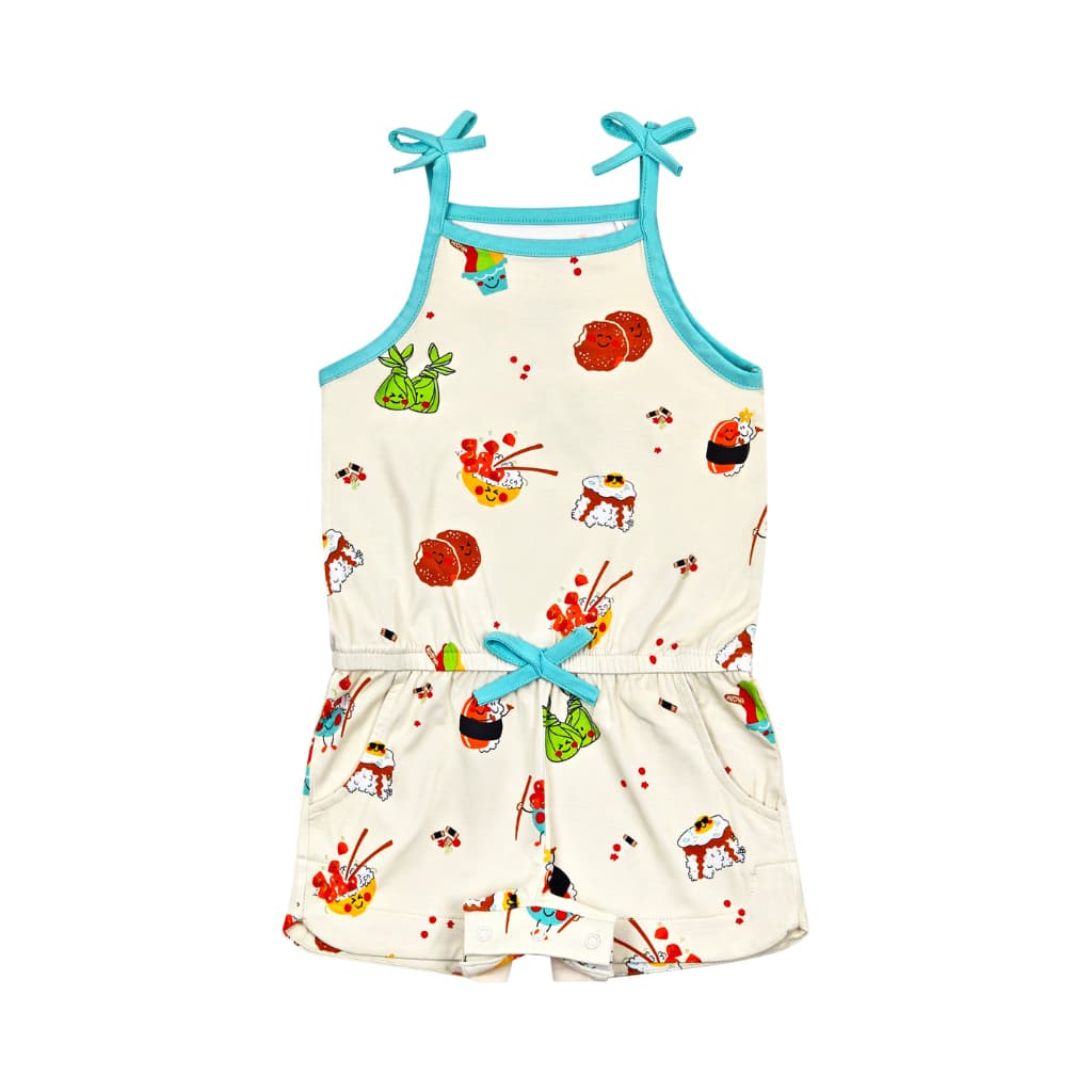 Island Mixed Plate Girls Shortie Bamboo Romper