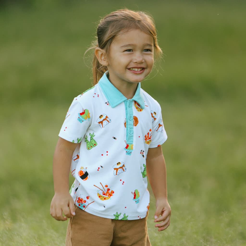 Island Mixed Plate Bamboo Polo Shirt