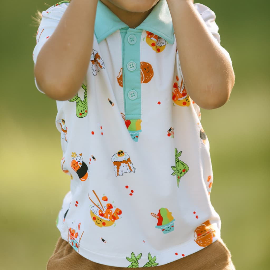 Island Mixed Plate Bamboo Polo Shirt