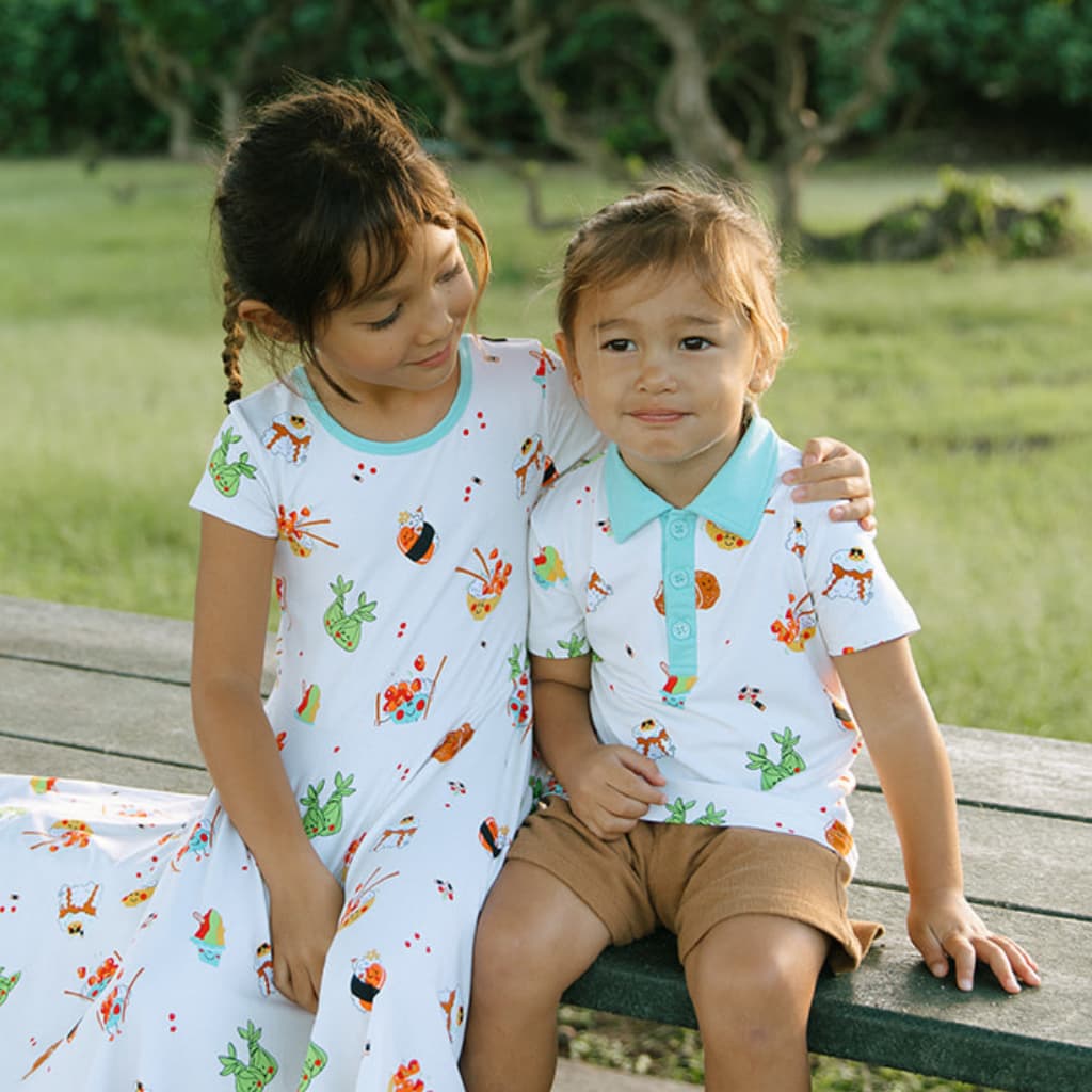 Island Mixed Plate Bamboo Polo Shirt