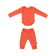 Pumpkin Orange Solid Bamboo Baby Jogger Set