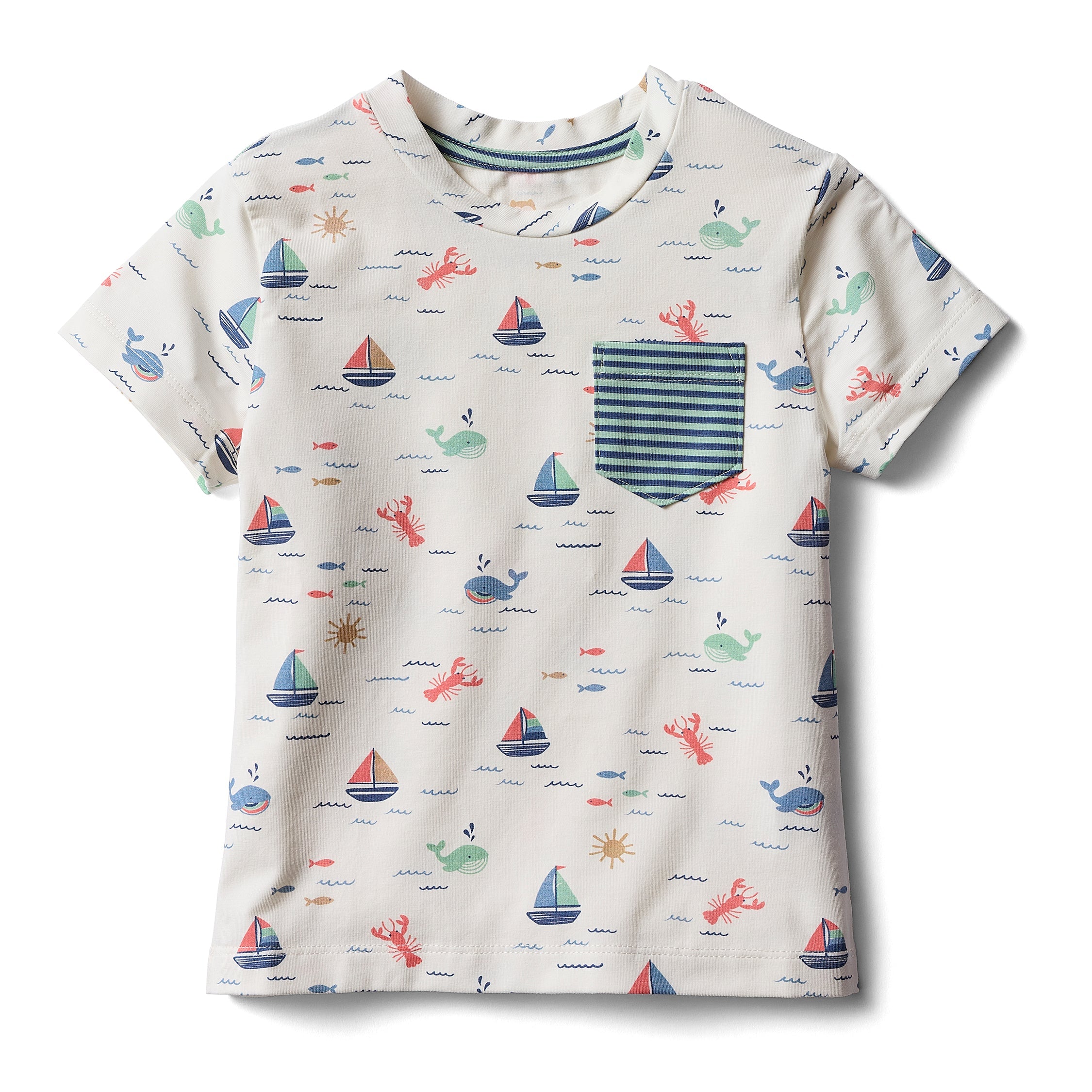 Pocket Tee - Casco Bay Harbor Blue Stripe