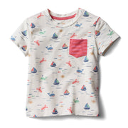 Pocket Tee - Casco Bay Coral Stripe